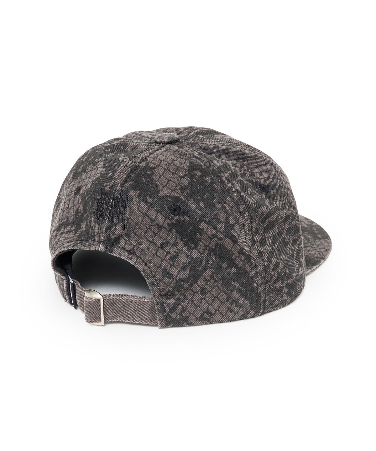 브라운브레스(BROWNBREATH) SNAKE PATTERN SQUARE VISOR CAP - BLACK