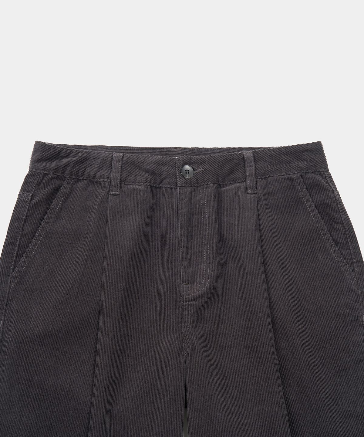 엑스컨테이너(EXCONTAINER) 원턱 와이드 코듀로이 팬츠 (CHARCOAL)