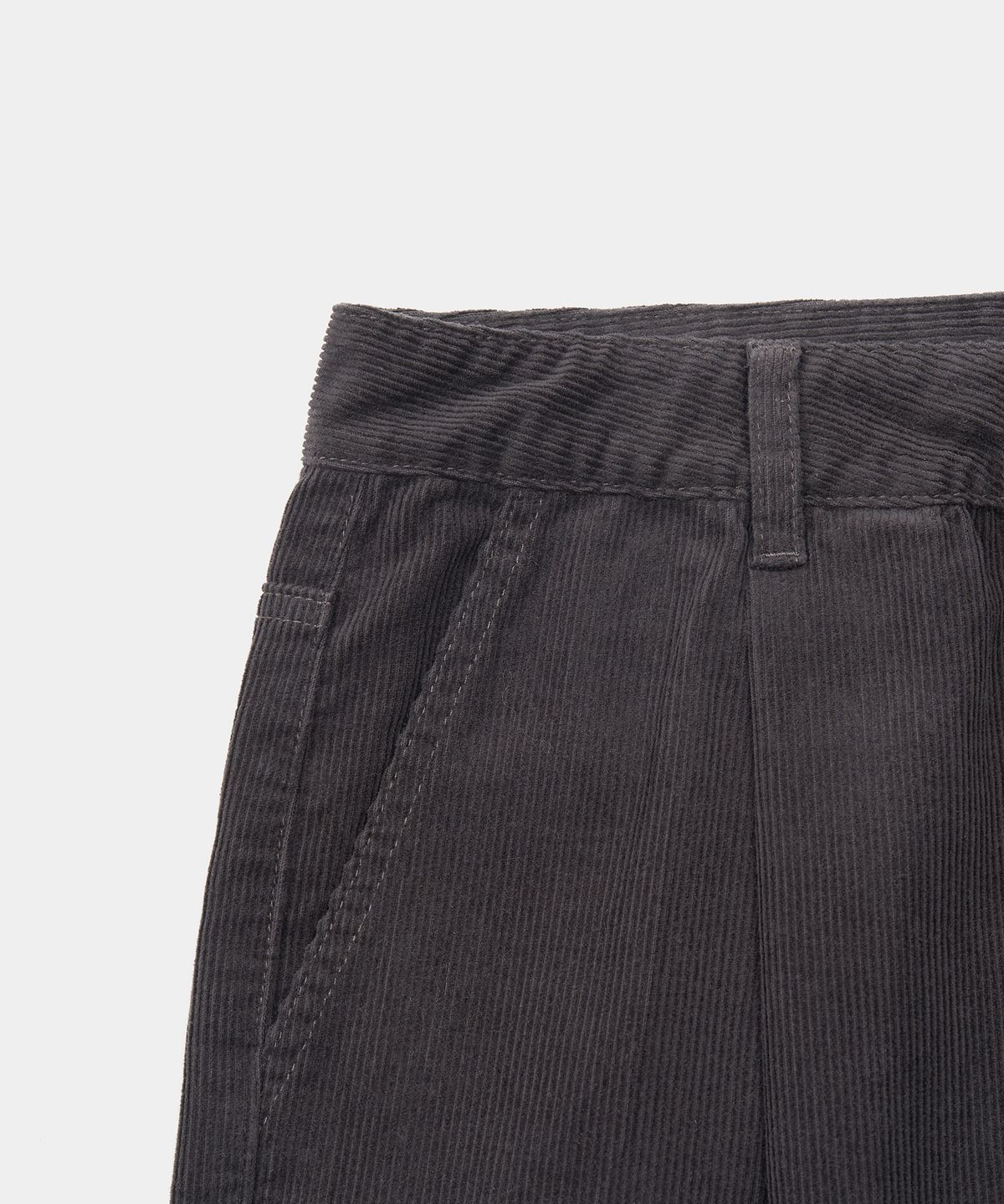 엑스컨테이너(EXCONTAINER) 원턱 와이드 코듀로이 팬츠 (CHARCOAL)