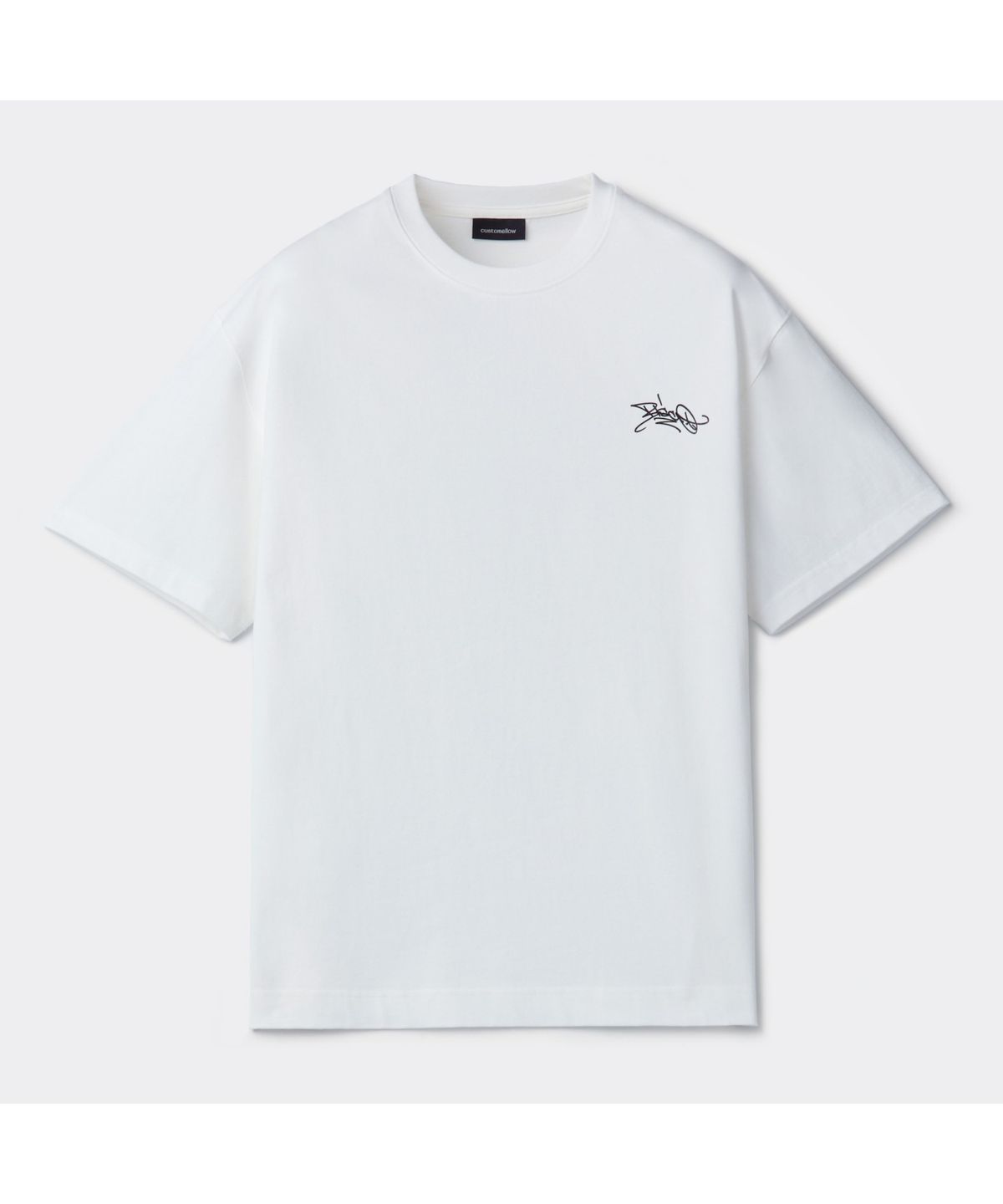 커스텀멜로우(CUSTOMELLOW) [BISCO SMITH] White Graphic Half Sleeve T-shirt CWTAW25913WHX