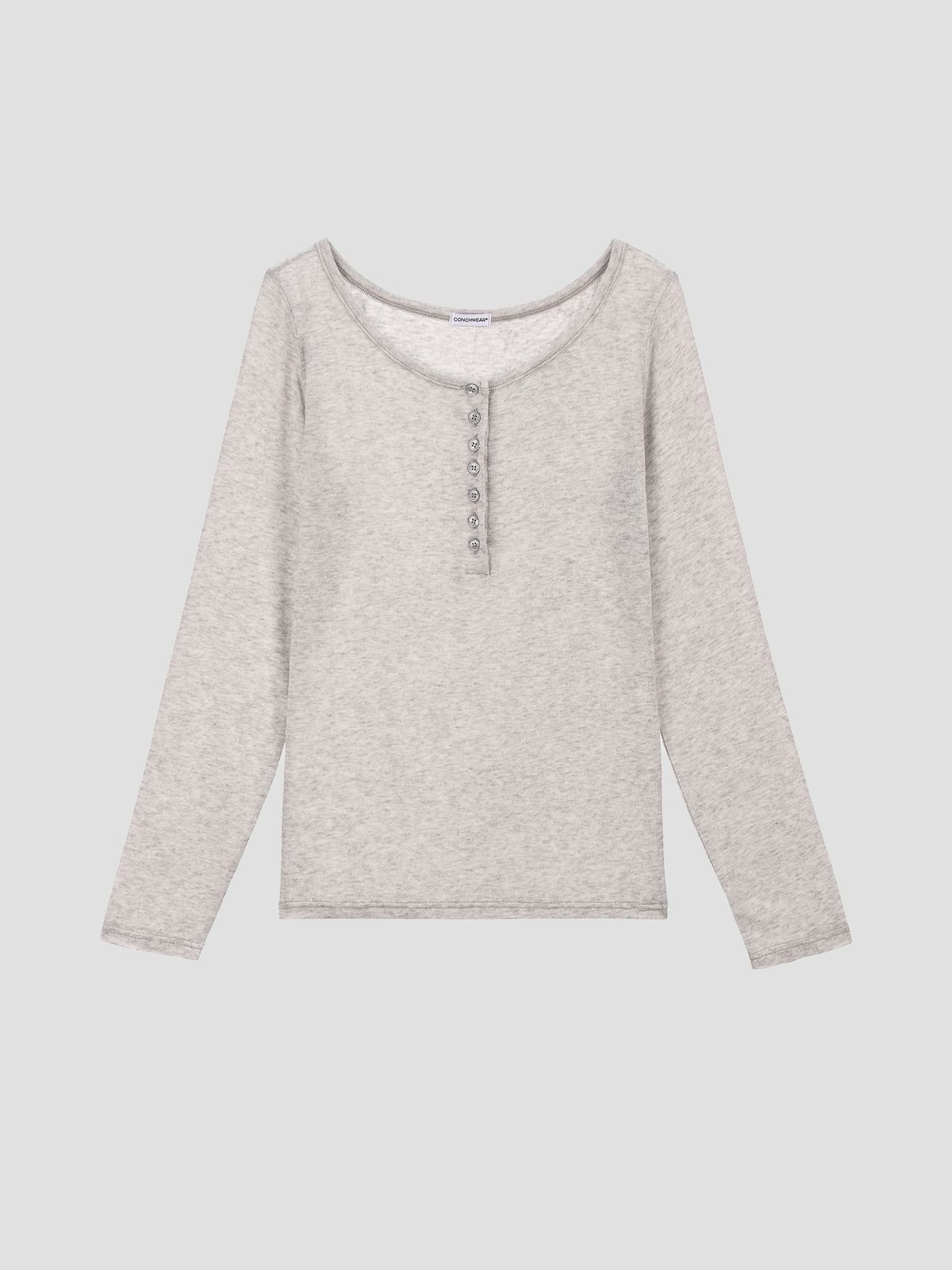 콘치웨어(CONCHWEAR) 버튼 유넥 롱슬리브 (3colors)