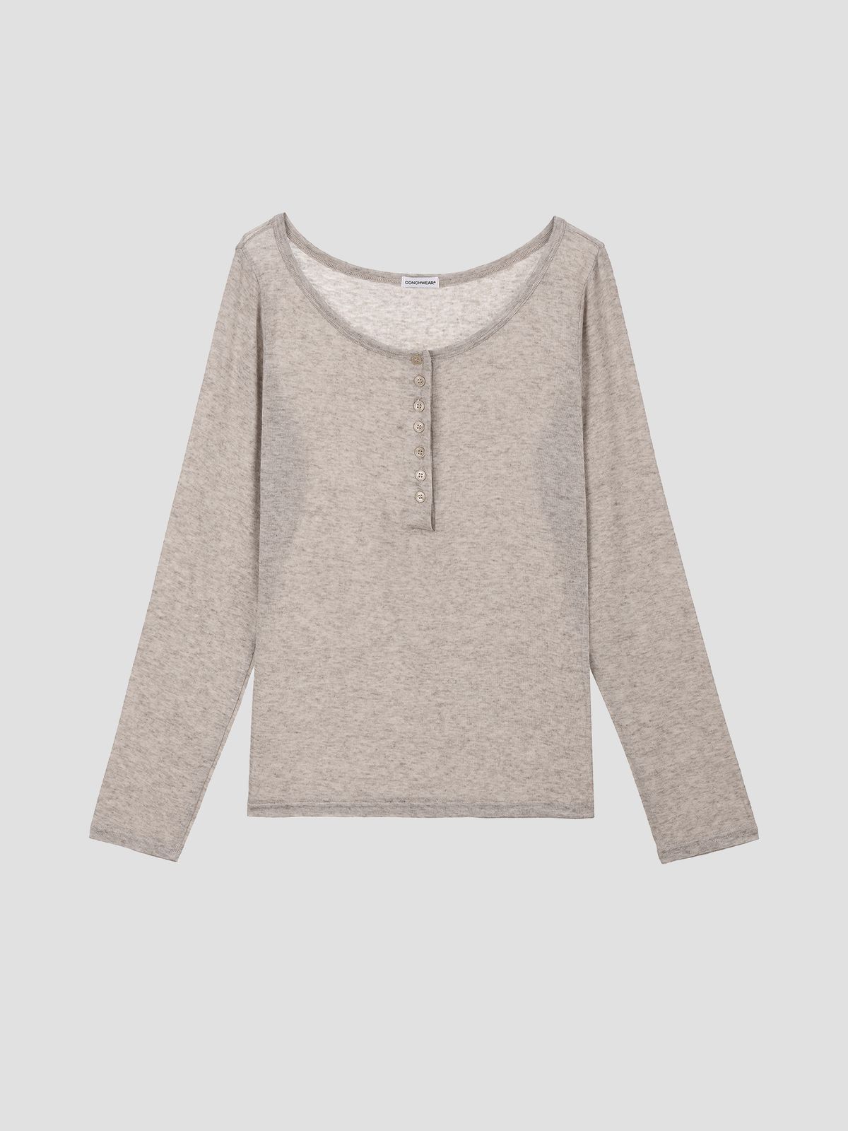 콘치웨어(CONCHWEAR) 버튼 유넥 롱슬리브 (3colors)