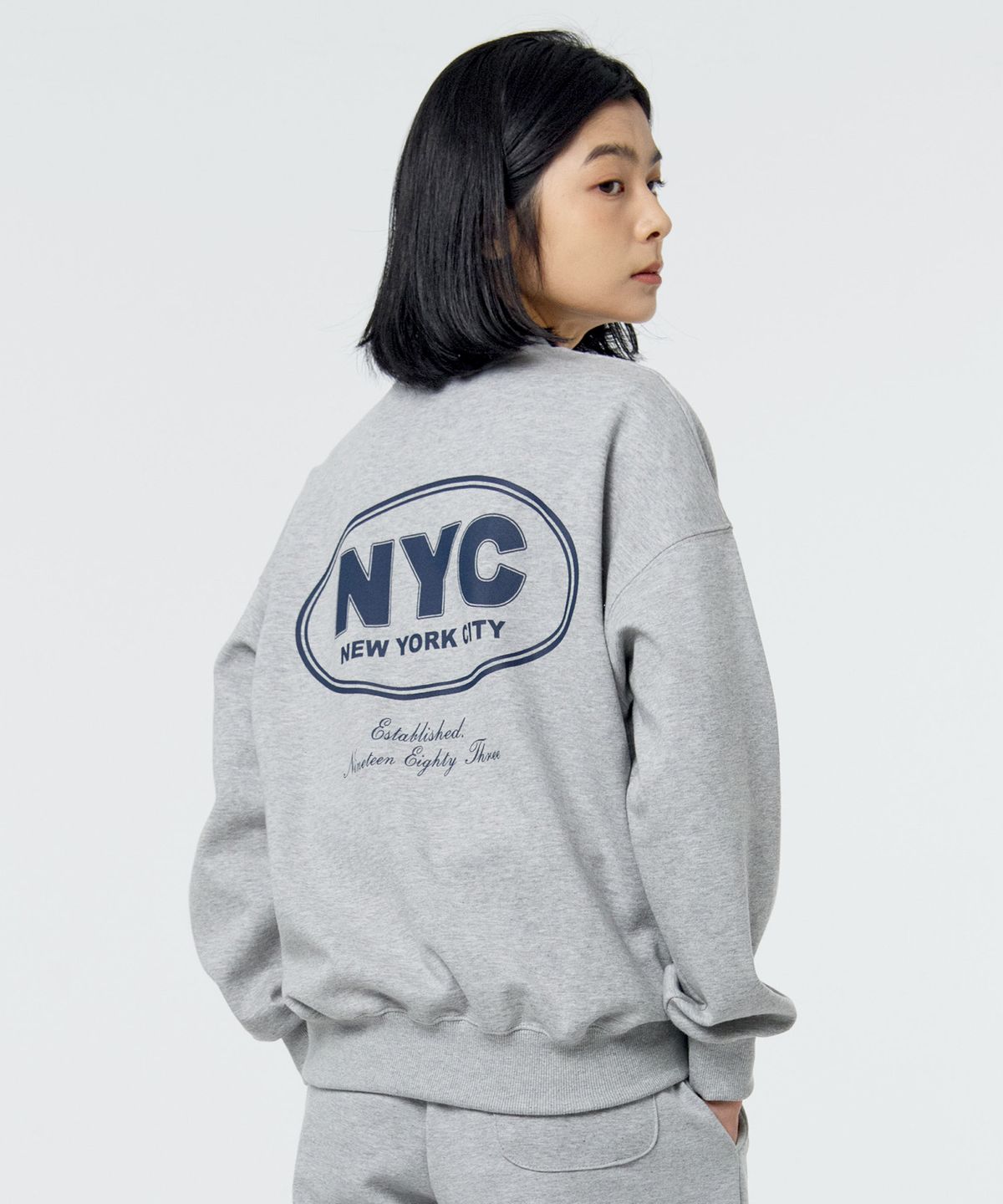 페이퍼보이(PAPERBOY) NYC 아카데미 스웨트셔츠-멜란지