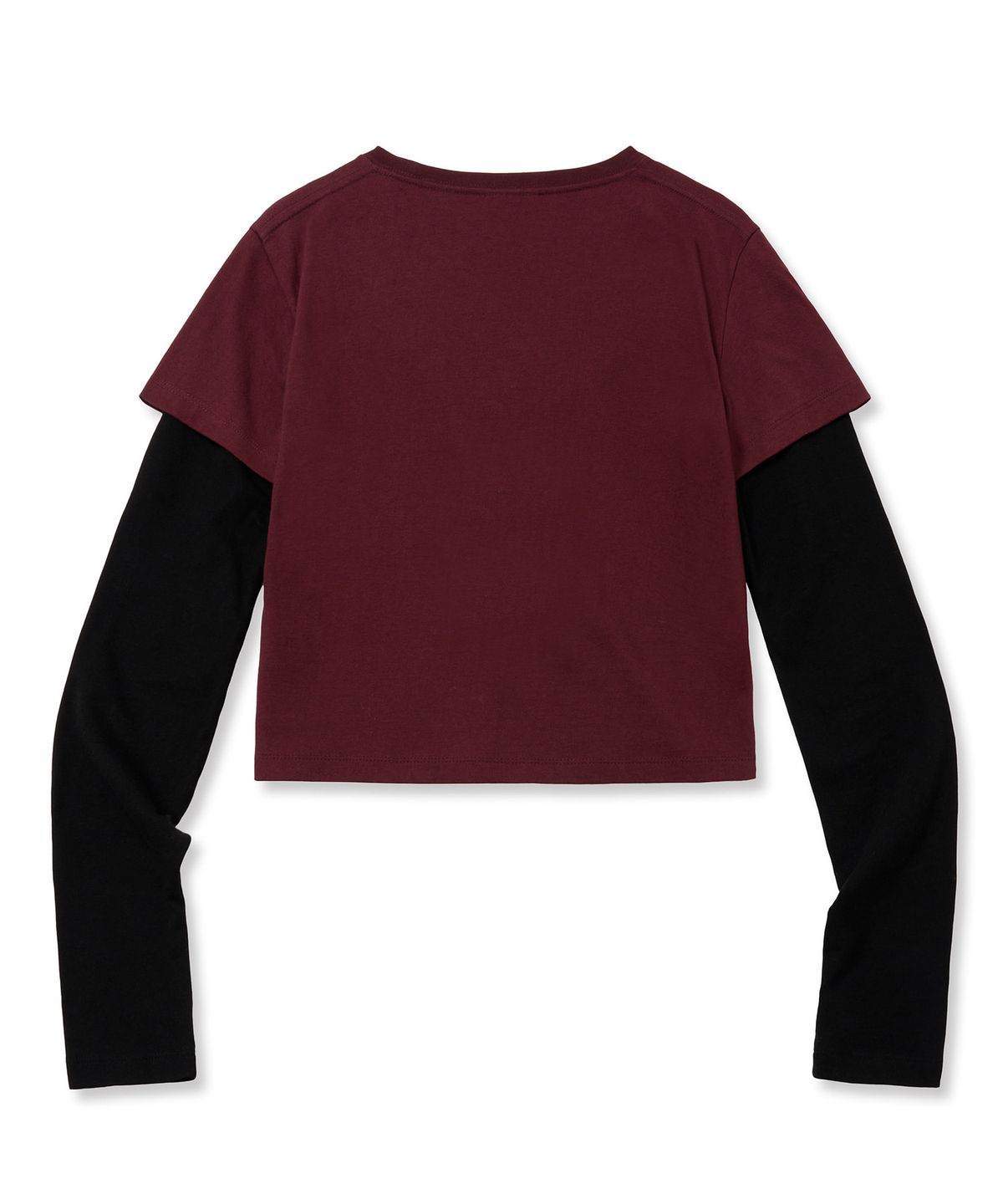 브라운브레스(BROWNBREATH) W ROOTS SLIM LAYERED LONGSLEEVE - BURGUNDY