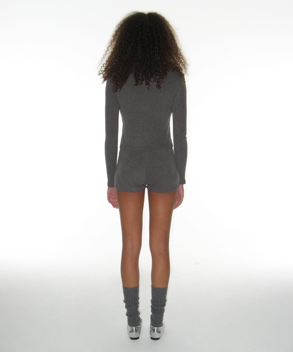 MUSINSA | CRANK Knit Stud Cardigan_Charcoal