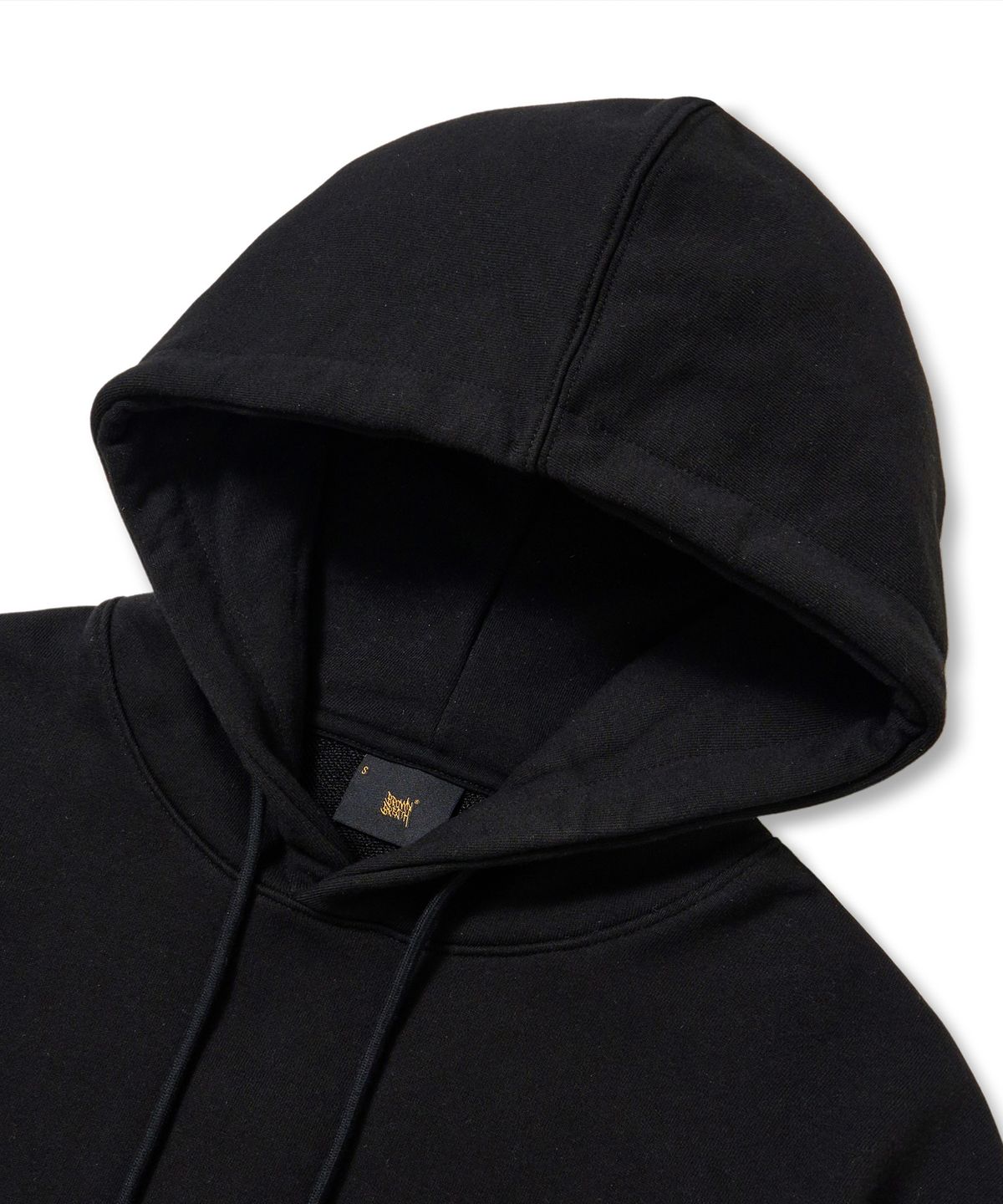 브라운브레스(BROWNBREATH) W LEOPARD TAG CROP HOODIE - BLACK