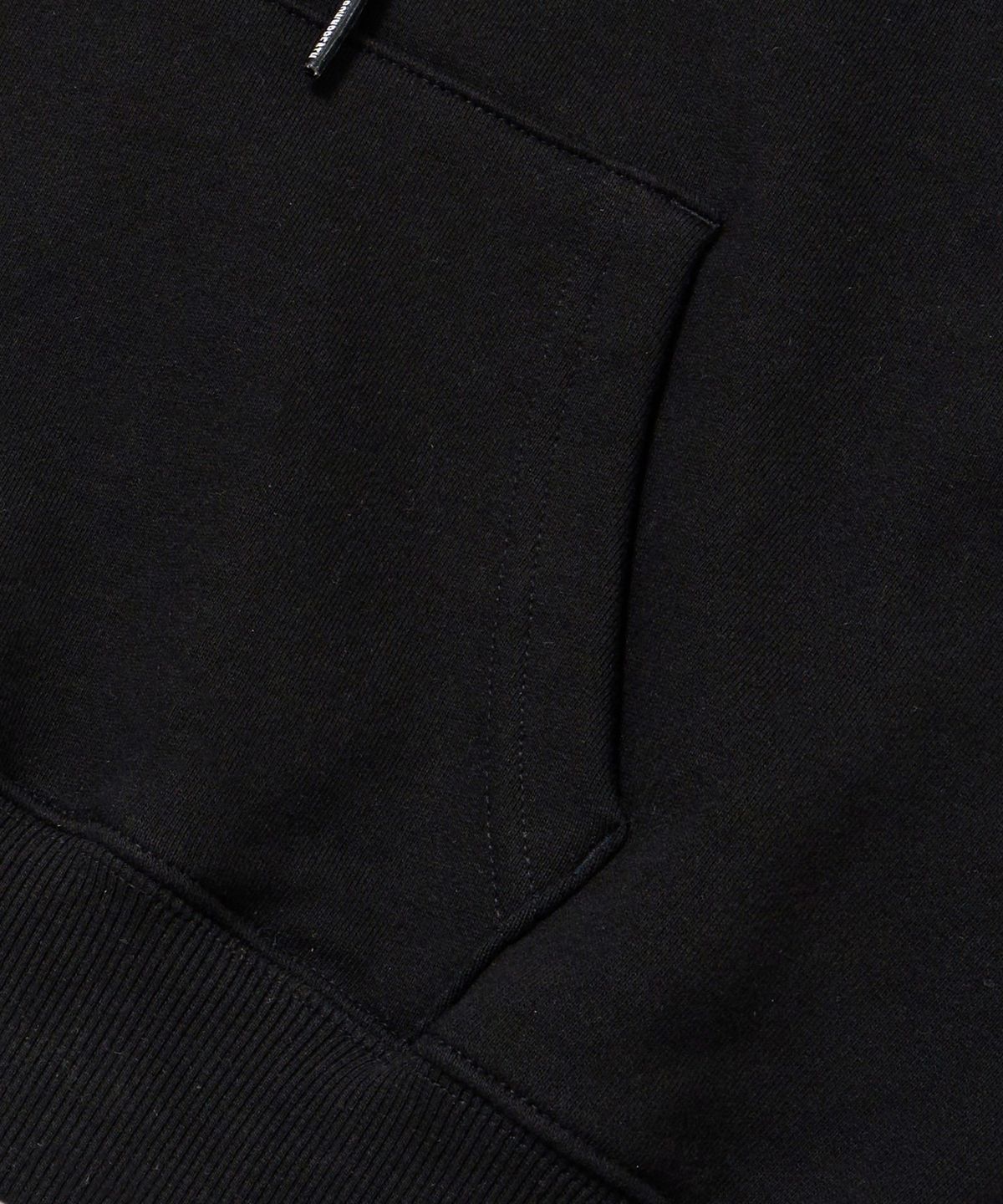 브라운브레스(BROWNBREATH) W LEOPARD TAG CROP HOODIE - BLACK