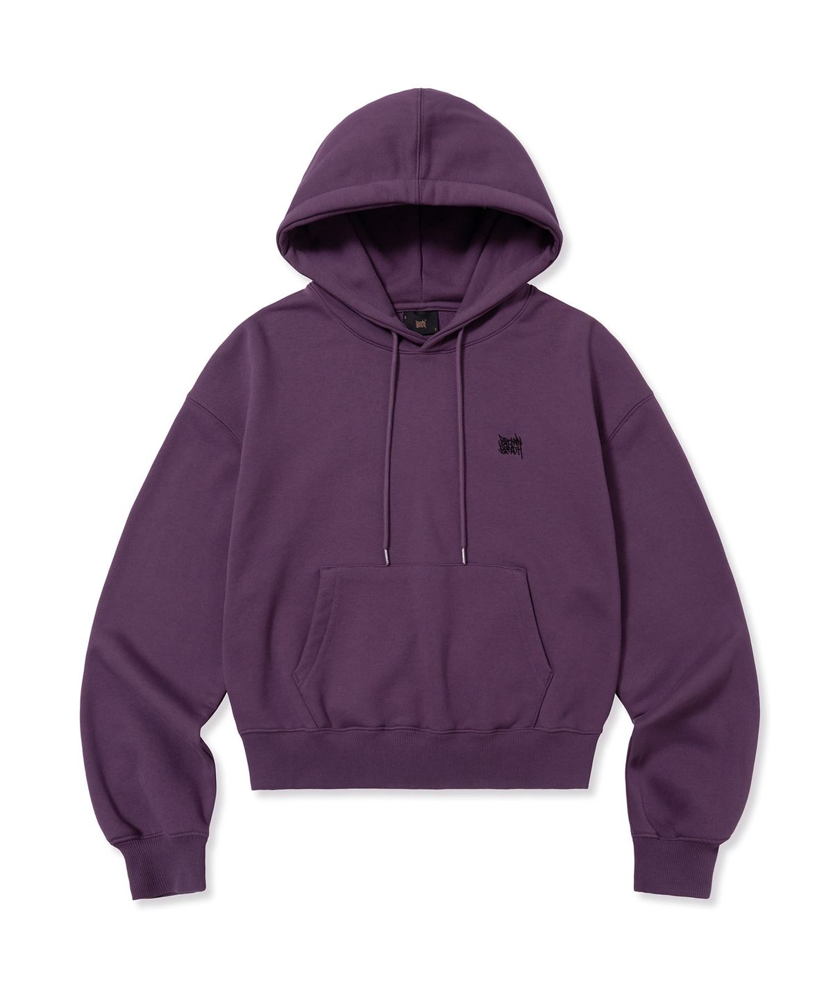 브라운브레스(BROWNBREATH) W LEOPARD TAG CROP HOODIE - PURPLE