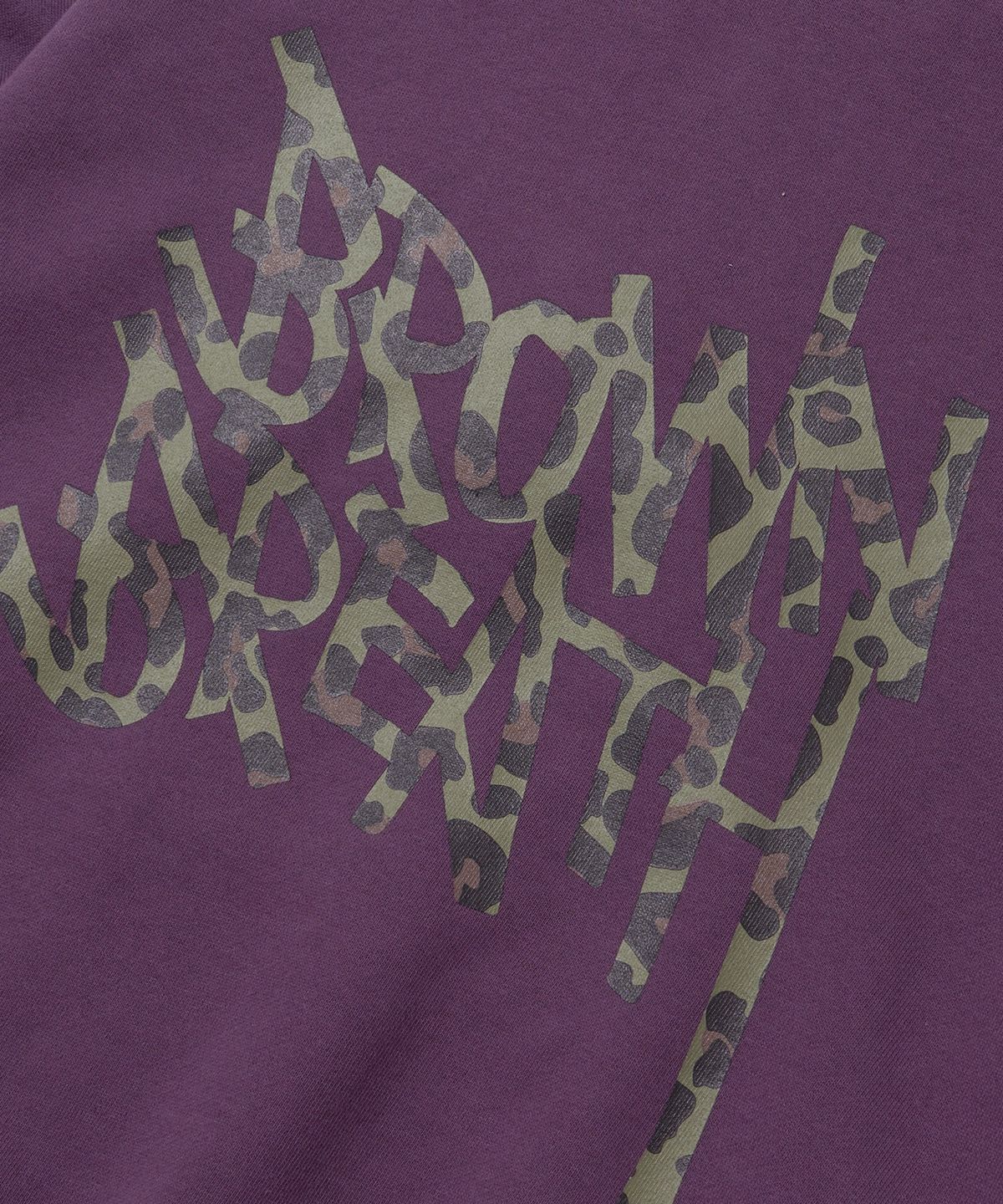 브라운브레스(BROWNBREATH) W LEOPARD TAG CROP HOODIE - PURPLE