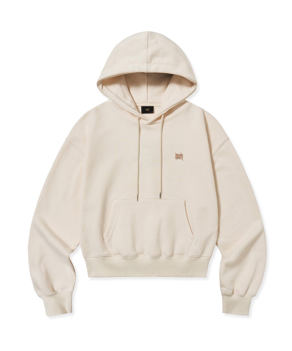 브라운브레스(BROWNBREATH) W LEOPARD TAG CROP HOODIE - CREAM