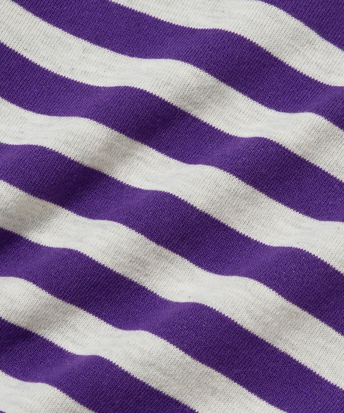 브라운브레스(BROWNBREATH) W STRIPE TAG CROP HOODIE - PURPLE/OATMEAL