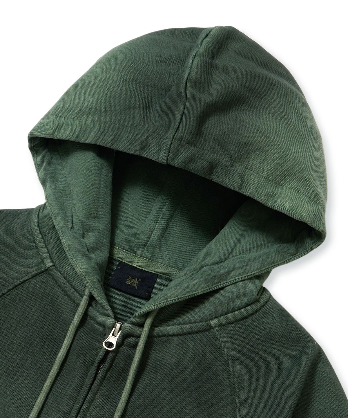 브라운브레스(BROWNBREATH) W BROKEN TAG DIRTY CROP HOOD ZIP UP - KHAKI