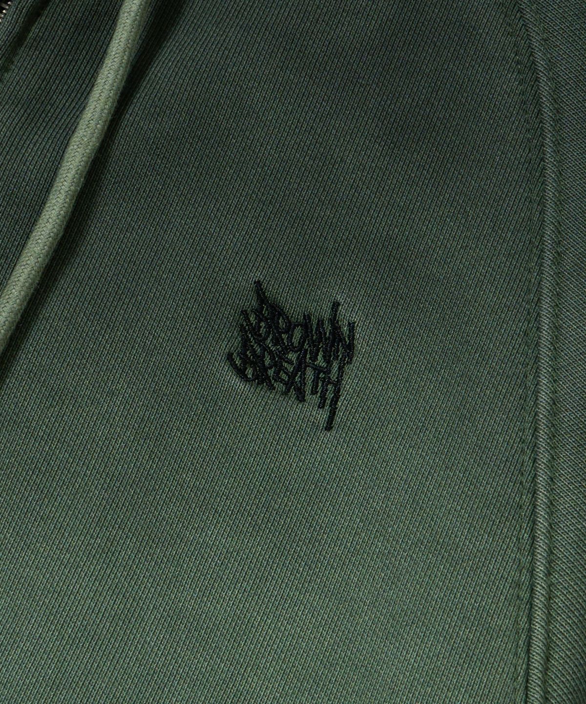브라운브레스(BROWNBREATH) W BROKEN TAG DIRTY CROP HOOD ZIP UP - KHAKI