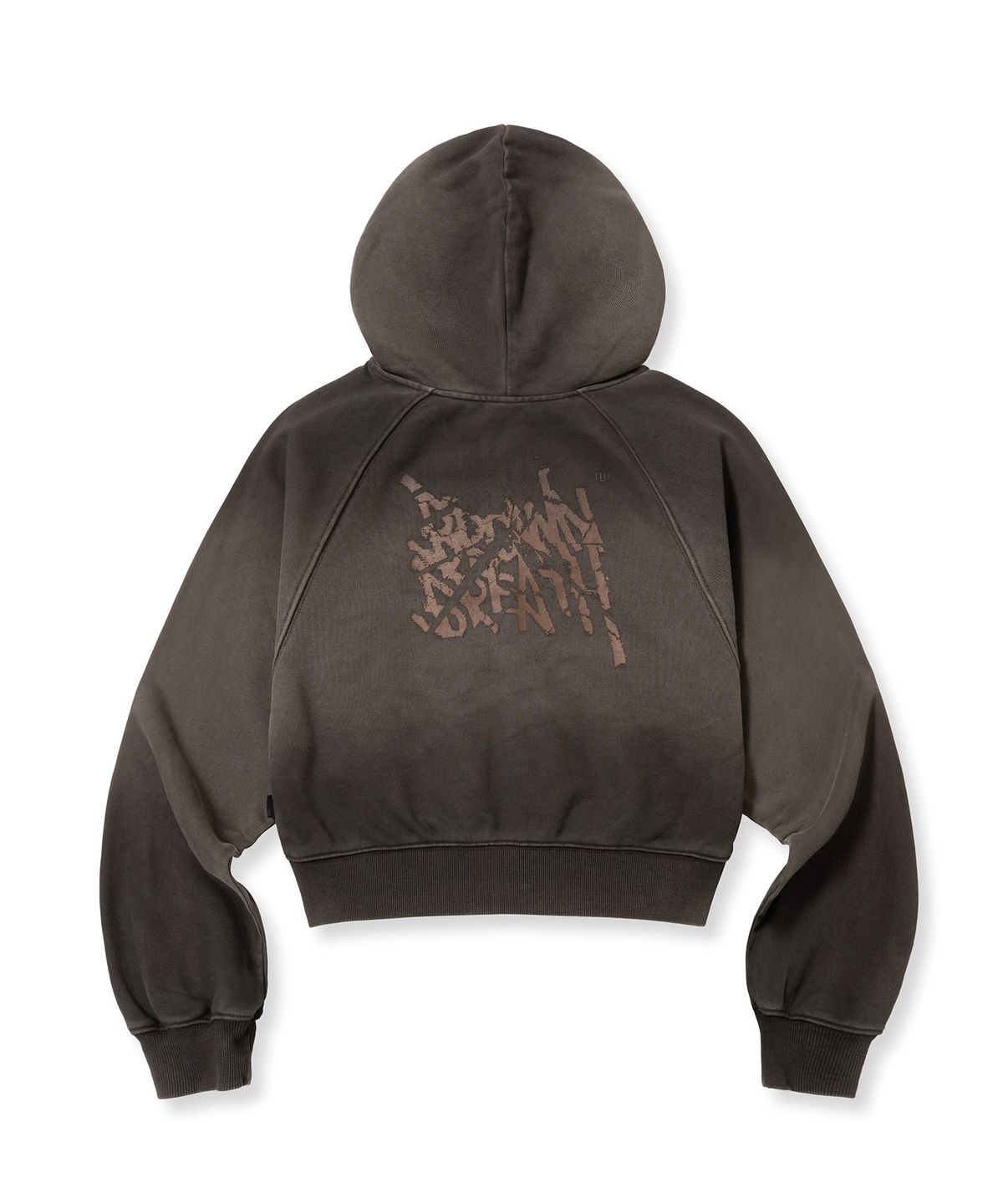 브라운브레스(BROWNBREATH) W BROKEN TAG DIRTY CROP HOOD ZIP UP - BROWN