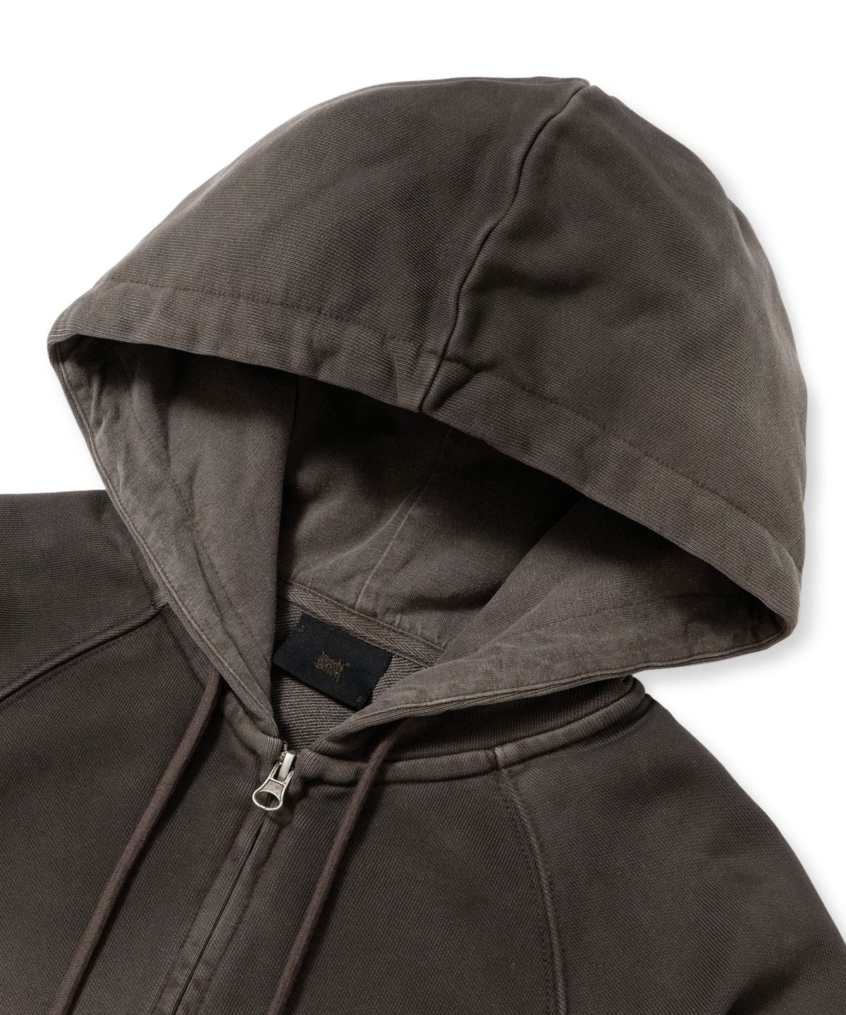 브라운브레스(BROWNBREATH) W BROKEN TAG DIRTY CROP HOOD ZIP UP - BROWN