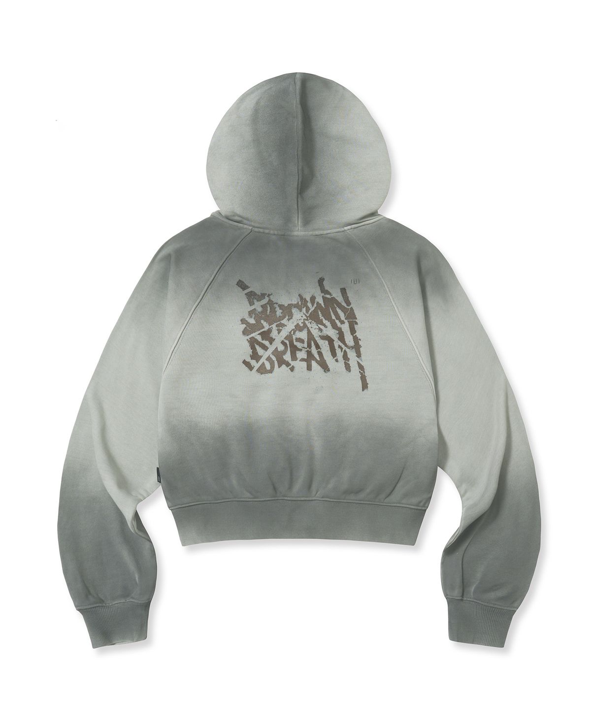 브라운브레스(BROWNBREATH) W BROKEN TAG DIRTY CROP HOOD ZIP UP - GREY