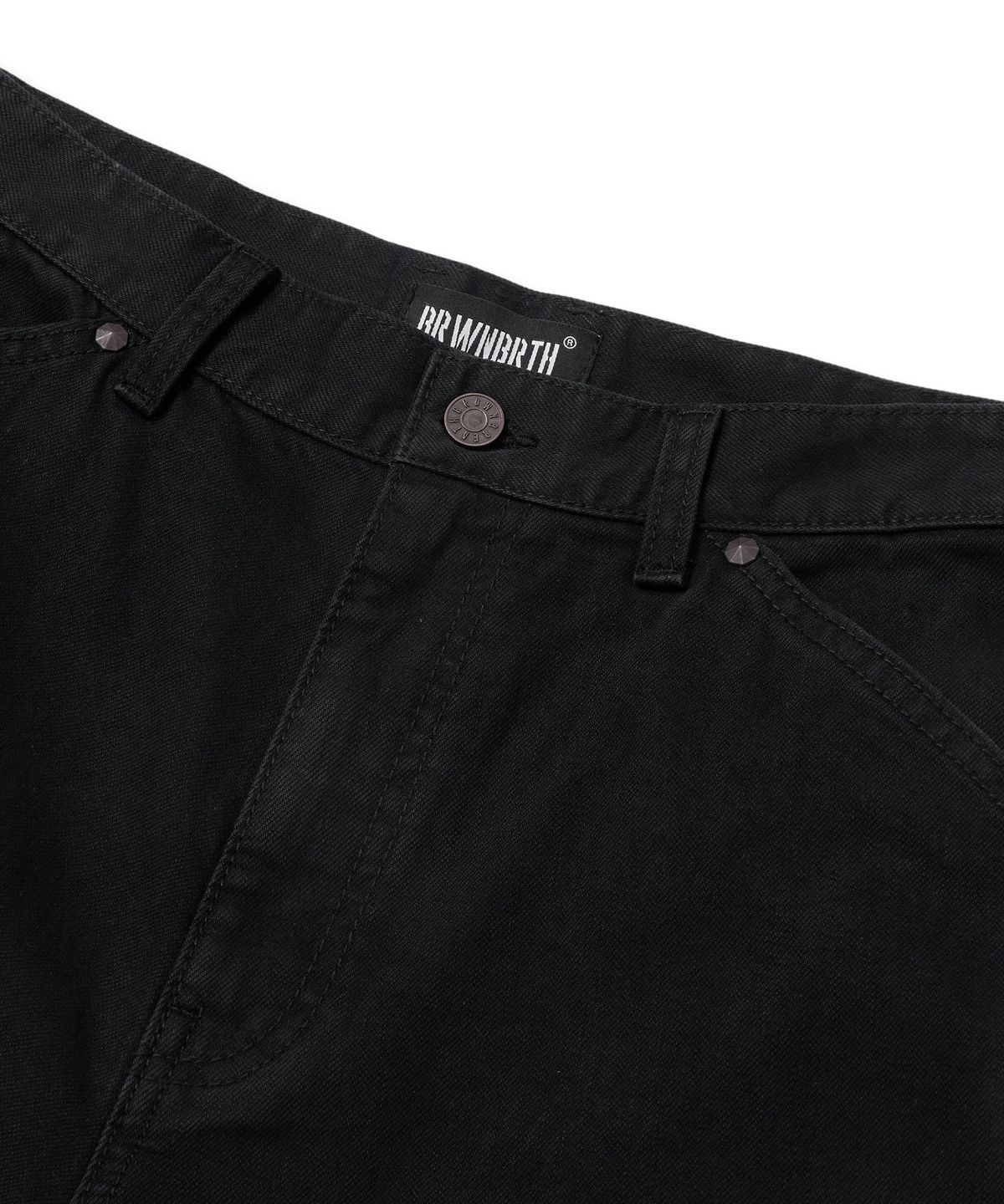 브라운브레스(BROWNBREATH) CURVED DENIM PANTS - BLACK