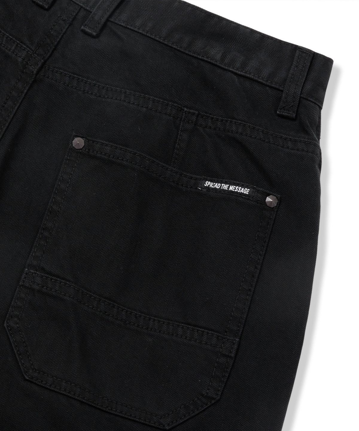 브라운브레스(BROWNBREATH) CURVED DENIM PANTS - BLACK