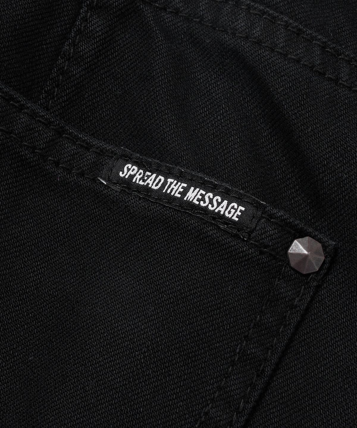 브라운브레스(BROWNBREATH) CURVED DENIM PANTS - BLACK
