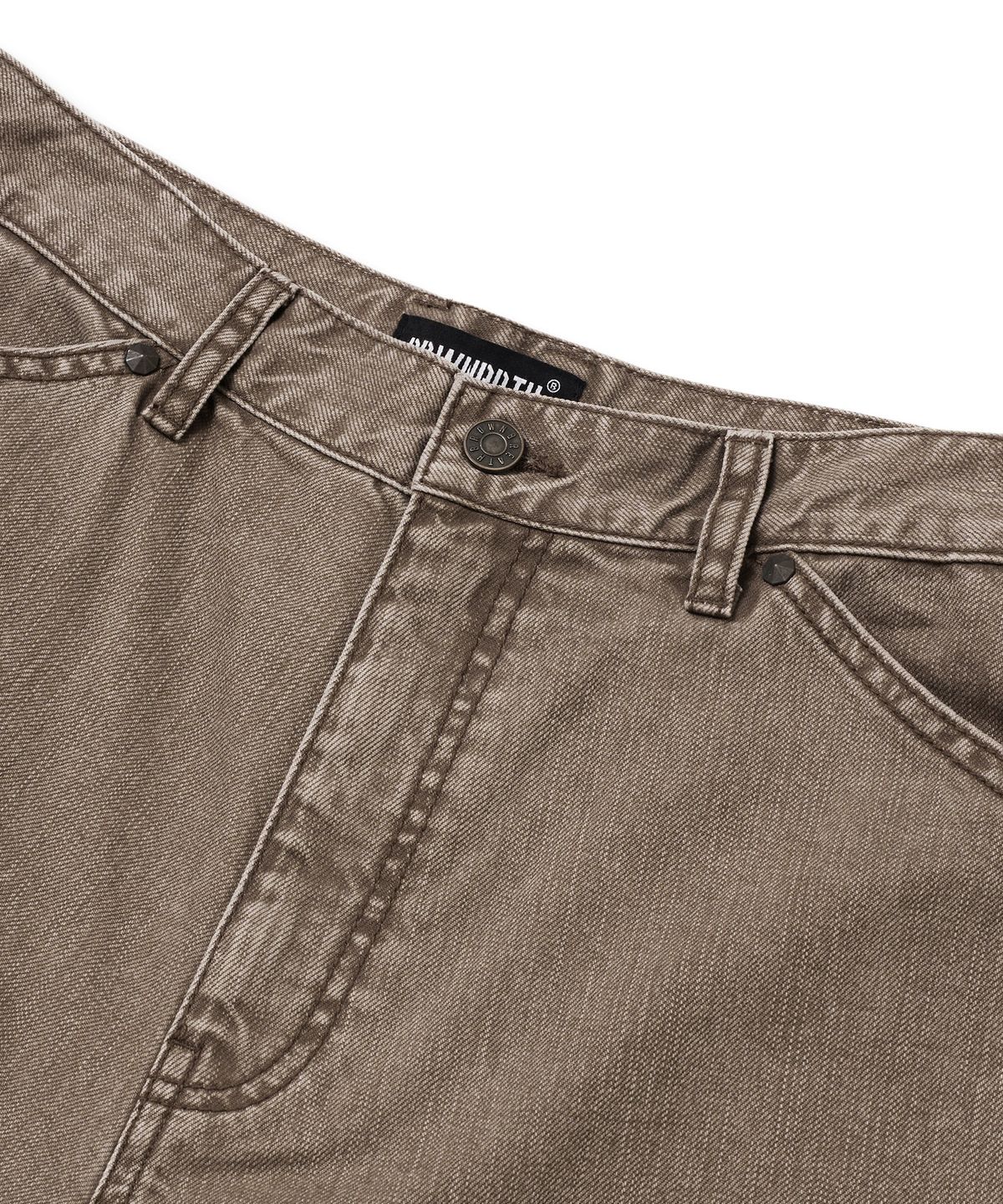 브라운브레스(BROWNBREATH) CURVED DENIM PANTS - BEIGE