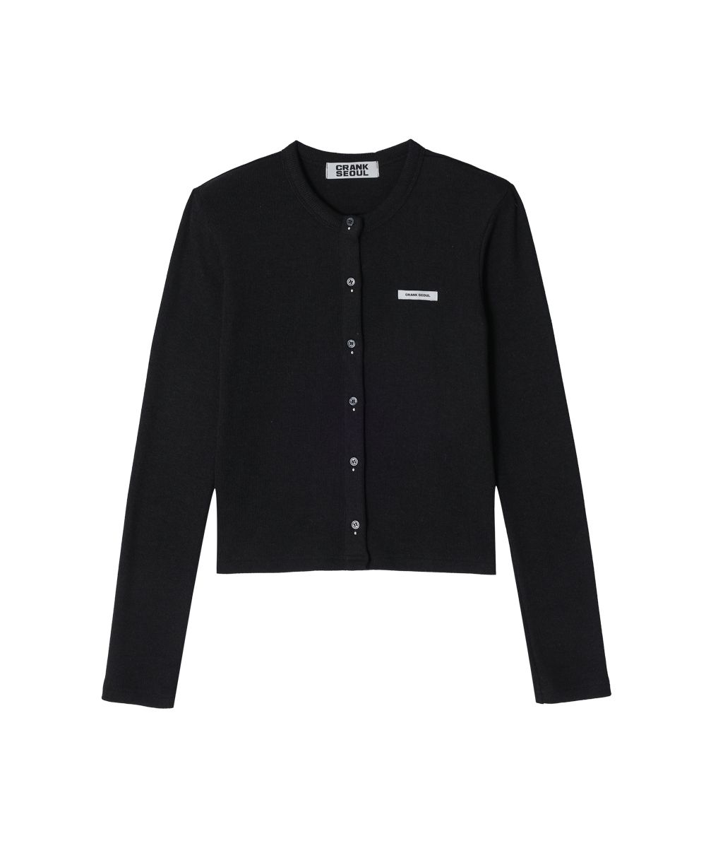 MUSINSA公式 | CRANK Knit Stud Cardigan_Black