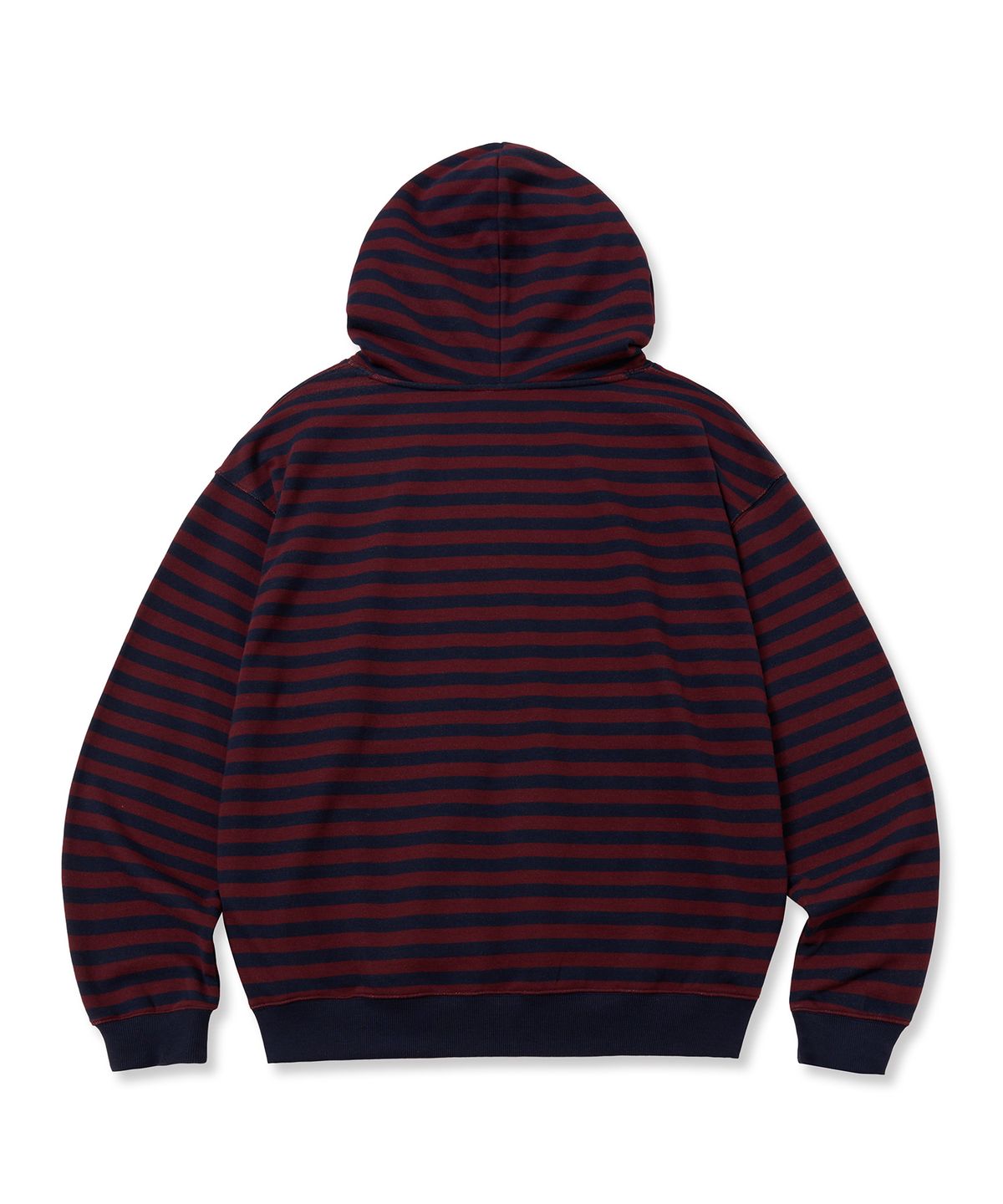 브라운브레스(BROWNBREATH) STRIPE TAG HOODIE - BURGUNDY
