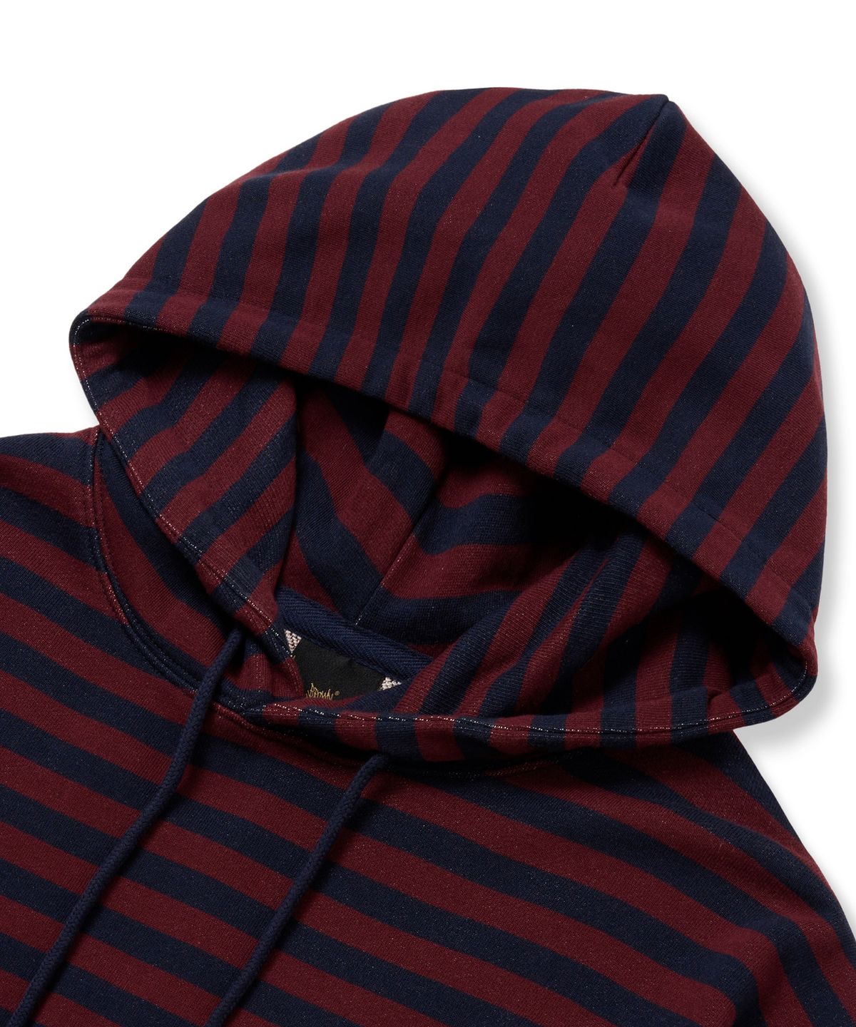 브라운브레스(BROWNBREATH) STRIPE TAG HOODIE - BURGUNDY