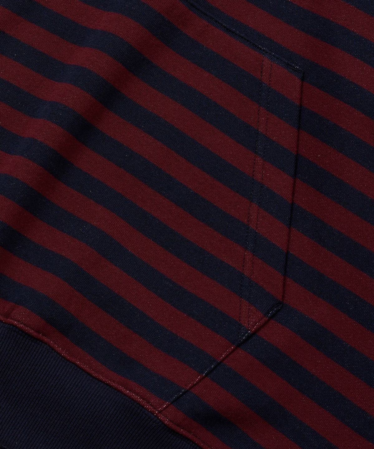브라운브레스(BROWNBREATH) STRIPE TAG HOODIE - BURGUNDY