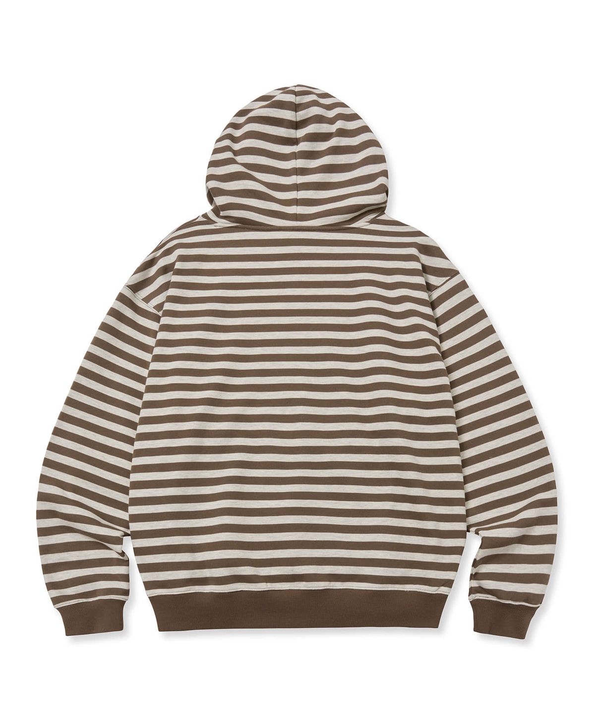 브라운브레스(BROWNBREATH) STRIPE TAG HOODIE - OATMEAL