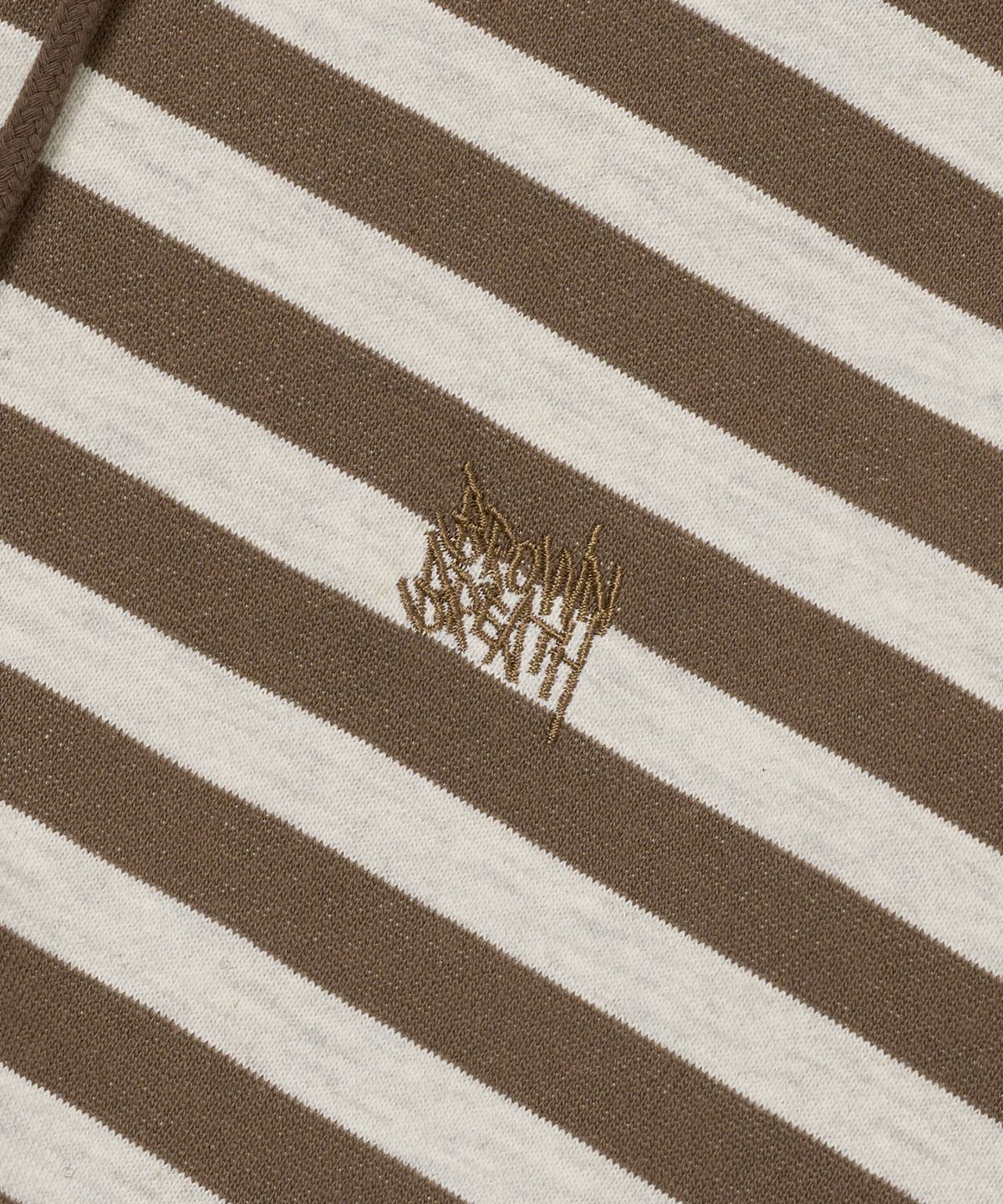 브라운브레스(BROWNBREATH) STRIPE TAG HOODIE - OATMEAL