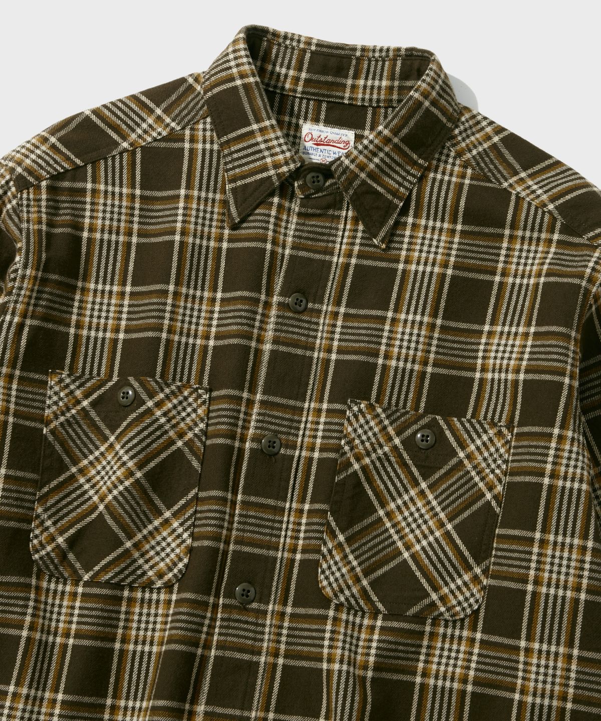 아웃스탠딩(OUTSTANDING) USN UTILITY CHECK SHIRT_BROWN CHECK