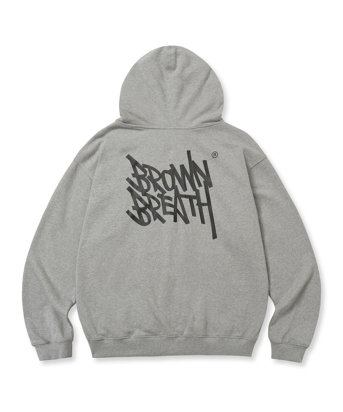 브라운브레스(BROWNBREATH) [25FALL] TAG HOOD ZIP UP - MELANGE GREY
