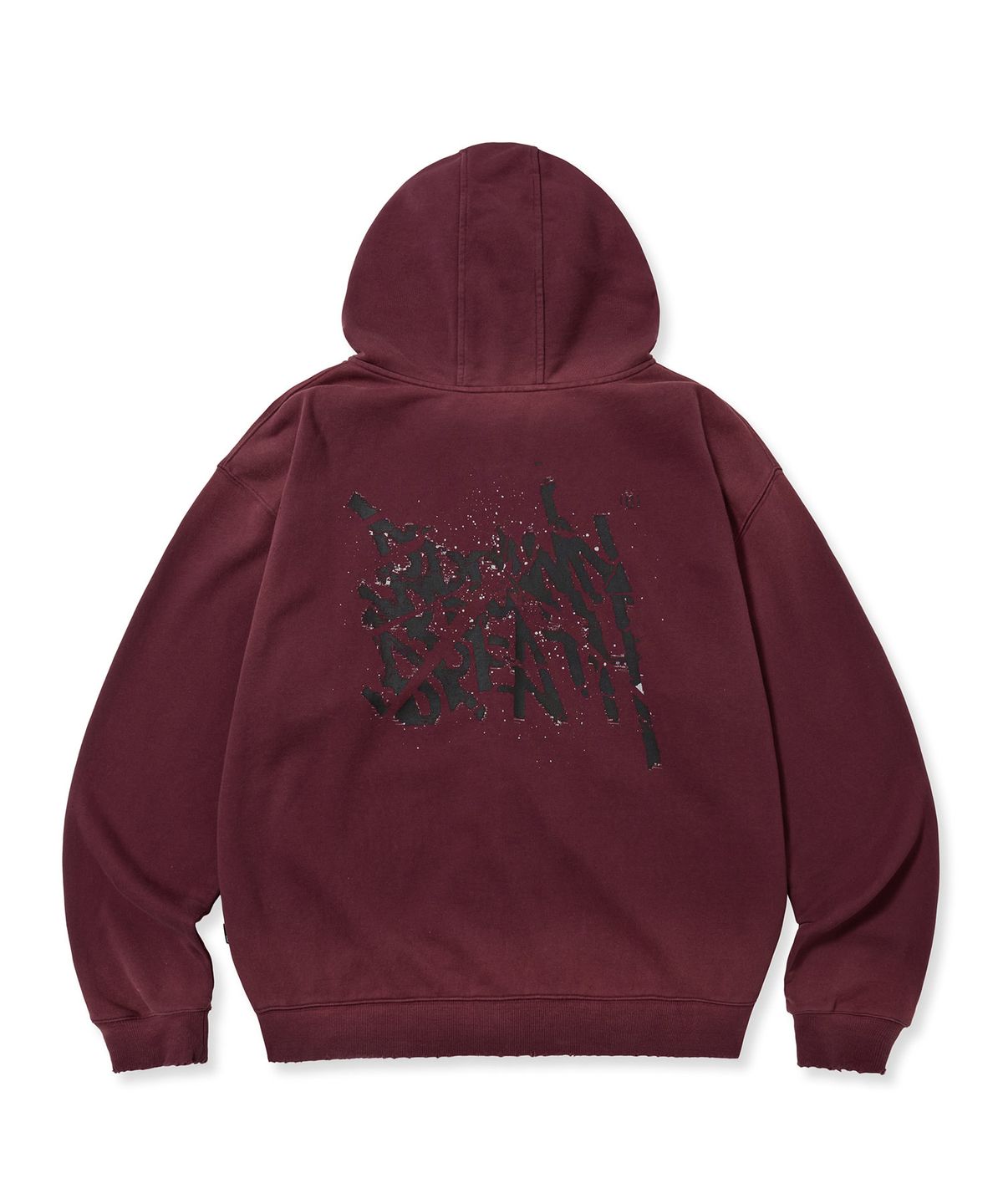 브라운브레스(BROWNBREATH) BROKEN TAG DIRTY HOOD ZIP UP - BURGUNDY