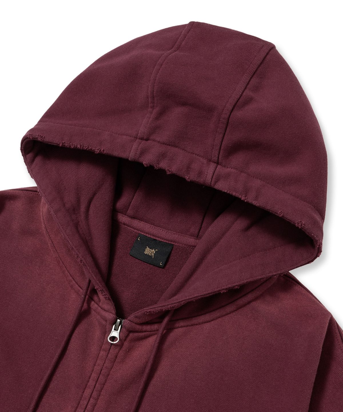브라운브레스(BROWNBREATH) BROKEN TAG DIRTY HOOD ZIP UP - BURGUNDY