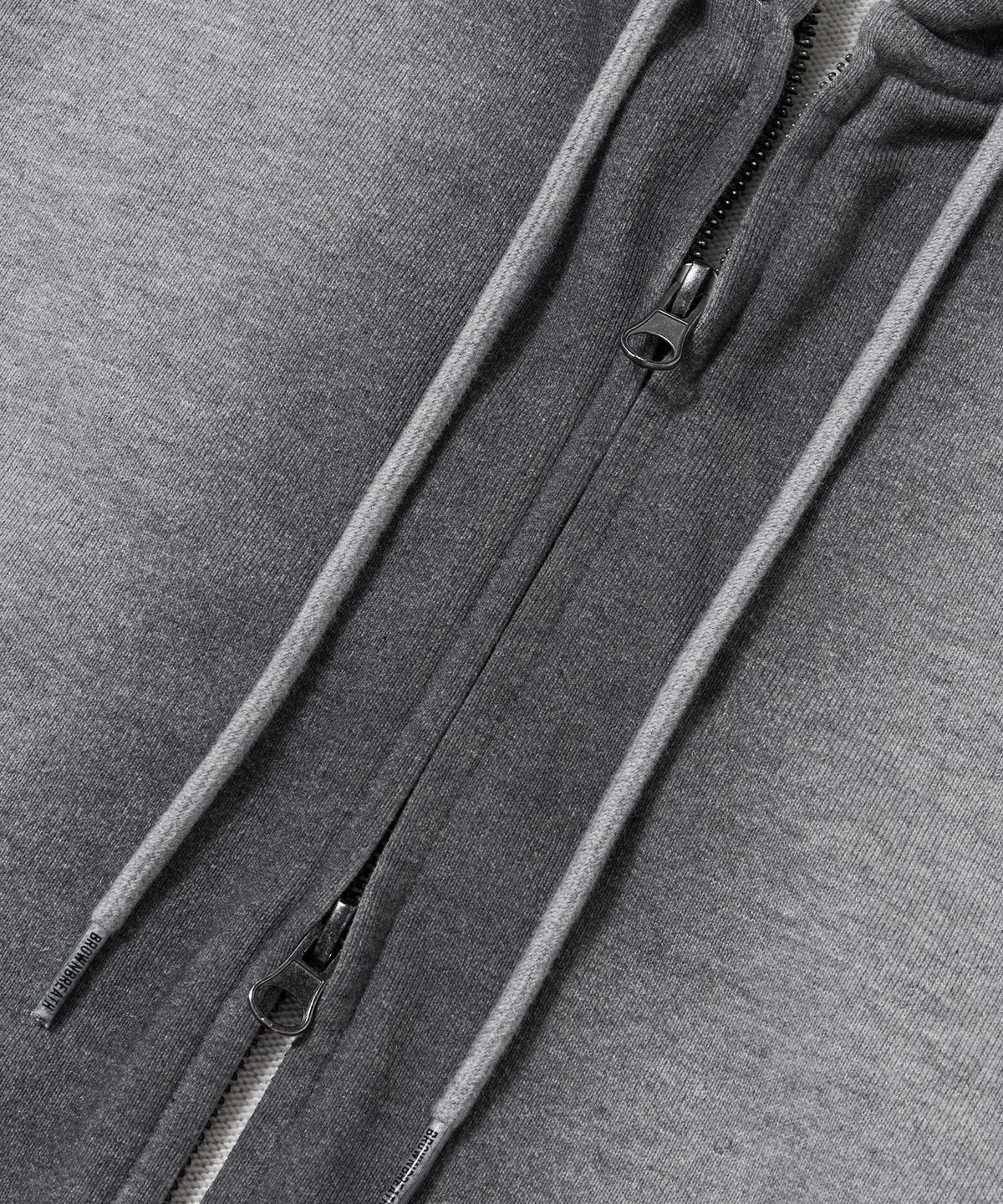브라운브레스(BROWNBREATH) BROKEN TAG DIRTY HOOD ZIP UP - MELANGE GREY