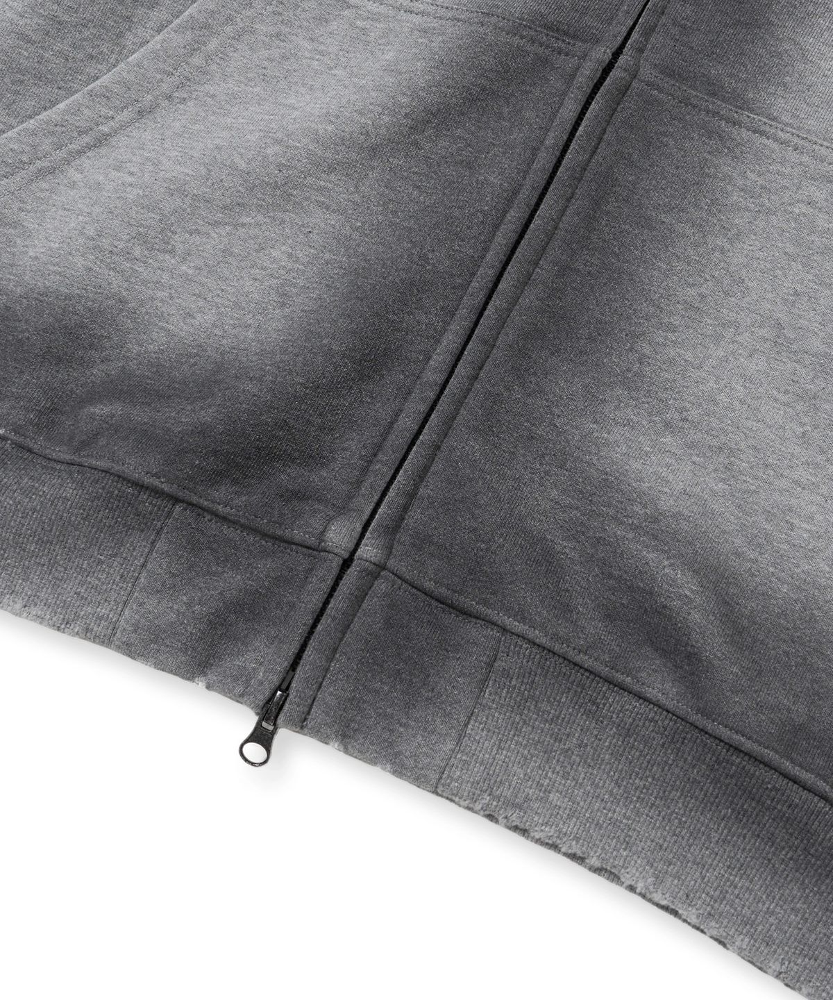브라운브레스(BROWNBREATH) BROKEN TAG DIRTY HOOD ZIP UP - MELANGE GREY