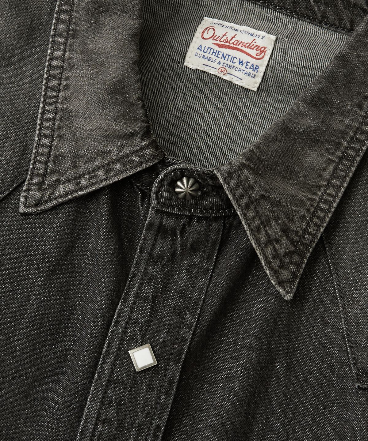 아웃스탠딩(OUTSTANDING) WESTERN DENIM SHIRT_BLACK