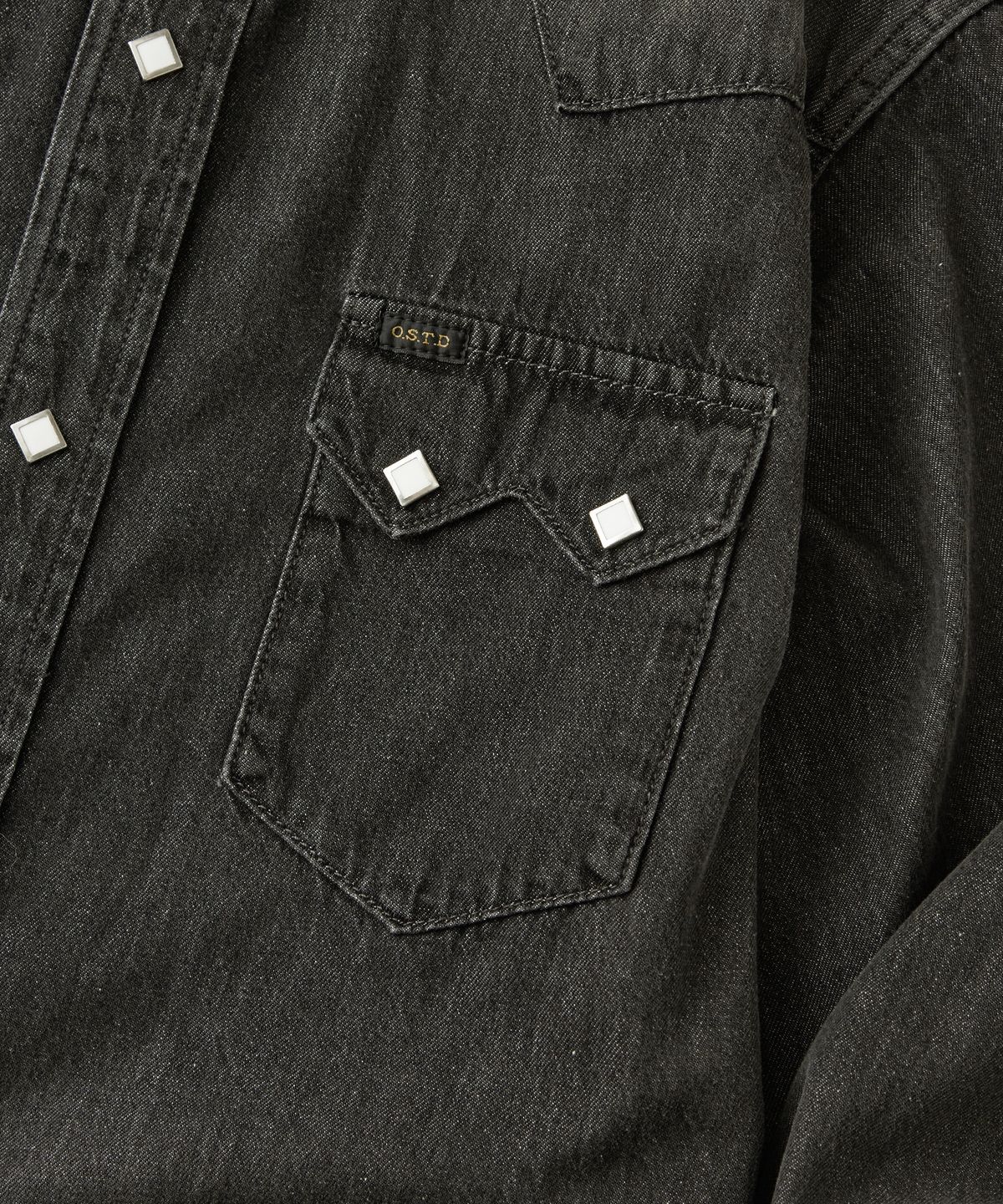 아웃스탠딩(OUTSTANDING) WESTERN DENIM SHIRT_BLACK