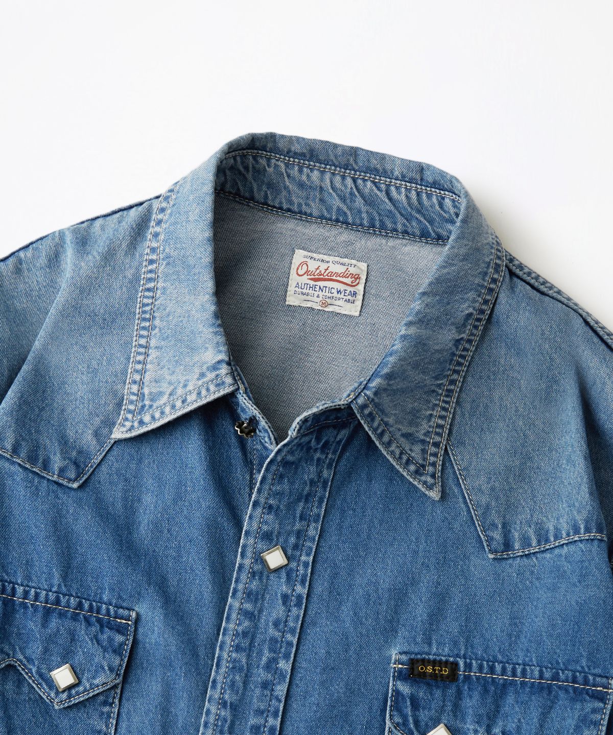 아웃스탠딩(OUTSTANDING) WESTERN DENIM SHIRT_L.BLUE