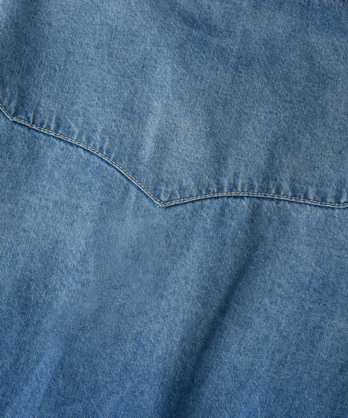아웃스탠딩(OUTSTANDING) WESTERN DENIM SHIRT_L.BLUE