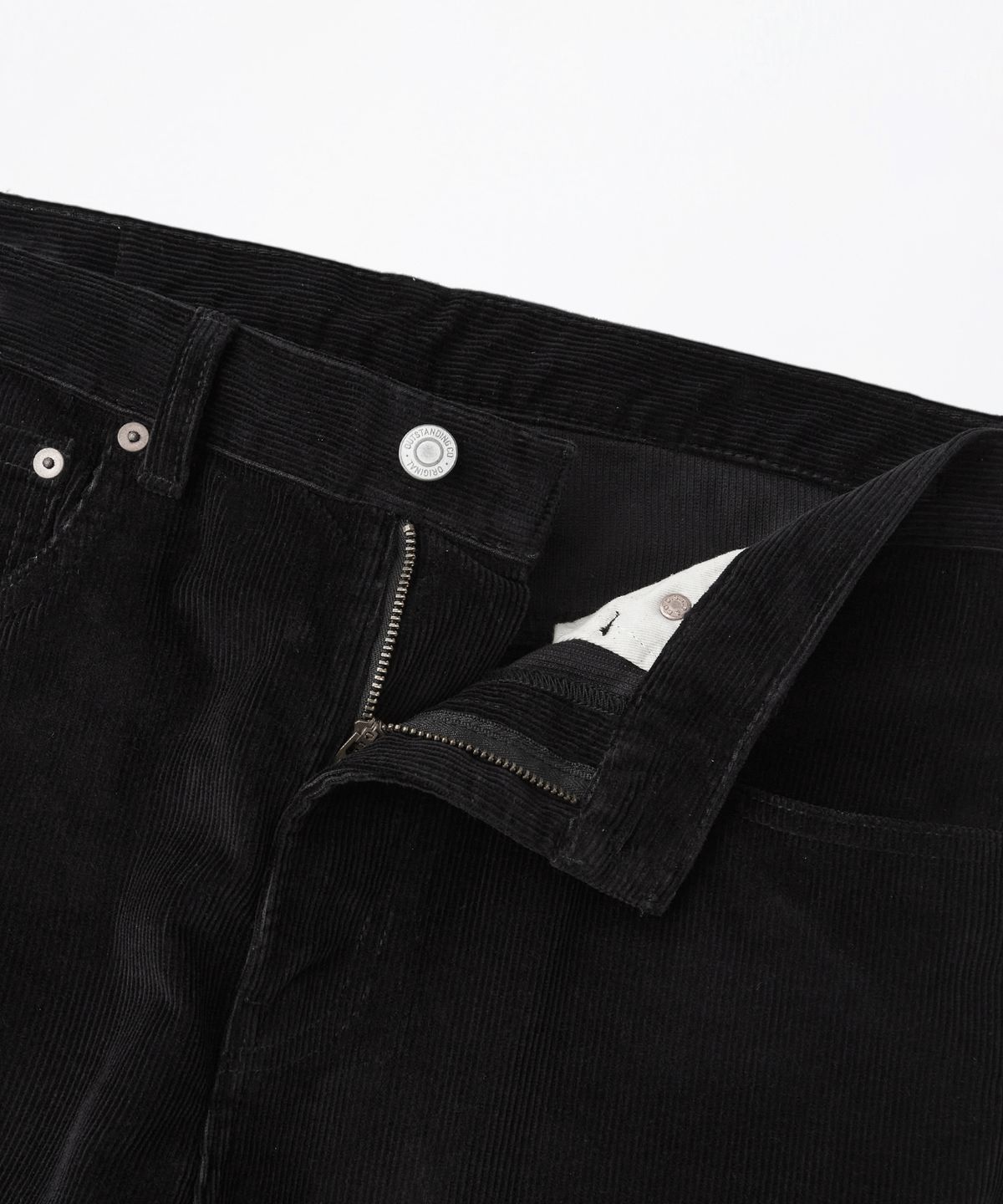 아웃스탠딩(OUTSTANDING) 40S CORDUROY STRAIGHT PANTS_BLACK