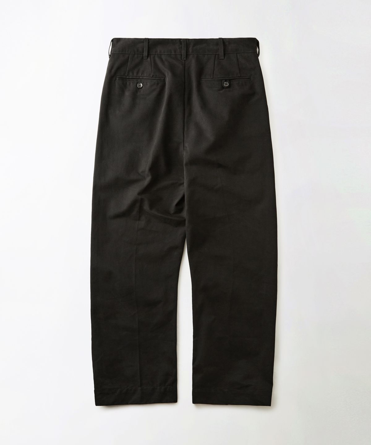아웃스탠딩(OUTSTANDING) HIGH DENSITY COTTON DOUBLE PLEATED PANTS_BLACK