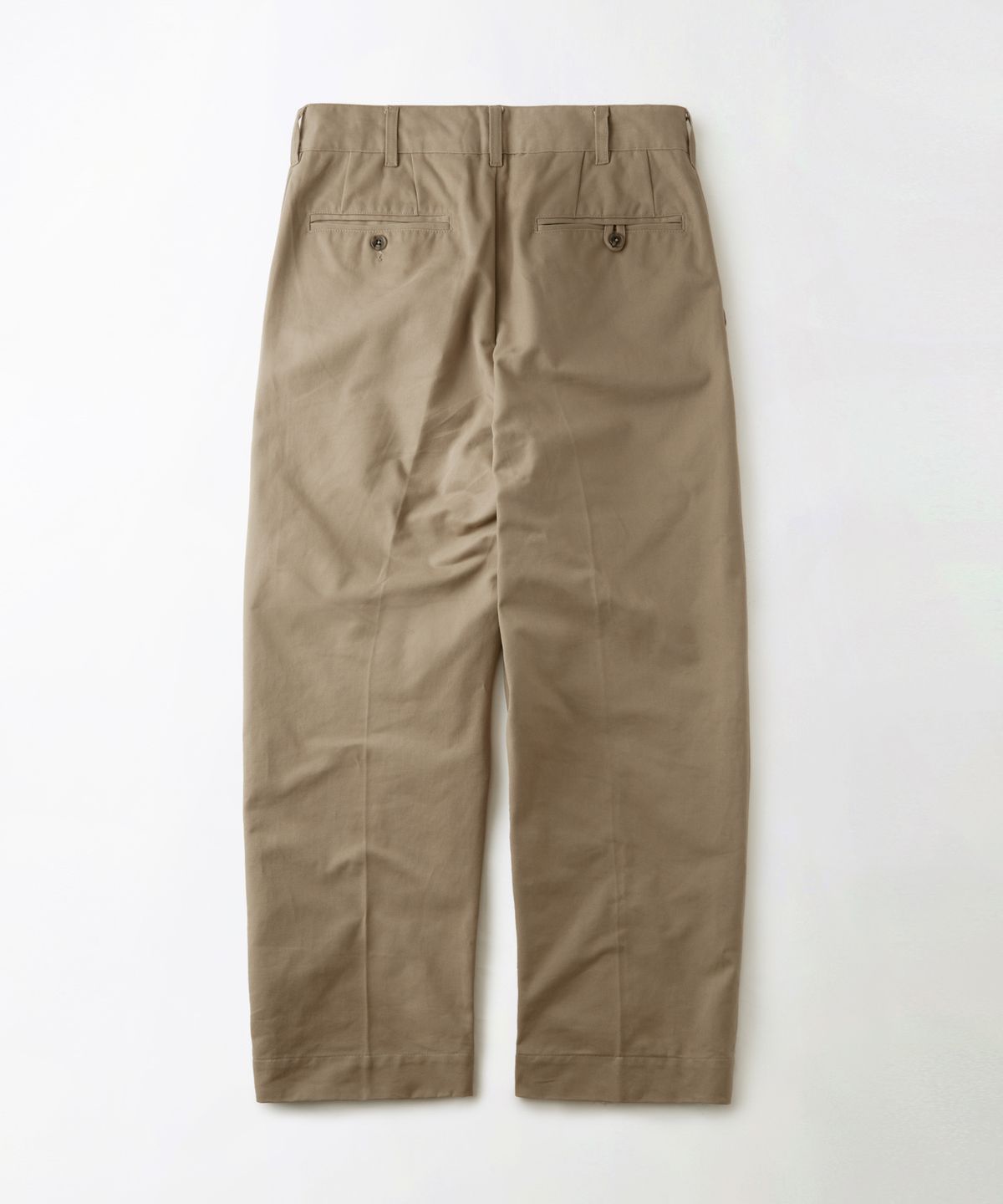 아웃스탠딩(OUTSTANDING) HIGH DENSITY COTTON DOUBLE PLEATED PANTS_BEIGE