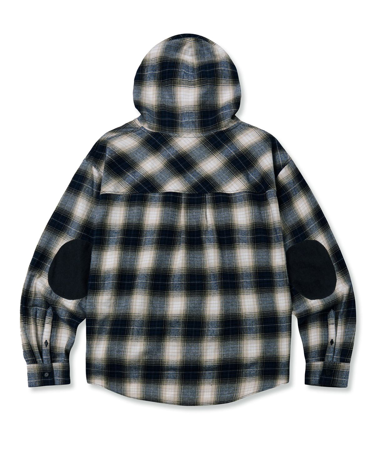 브라운브레스(BROWNBREATH) PATCH CHECK HOOD SHIRTS - NAVY