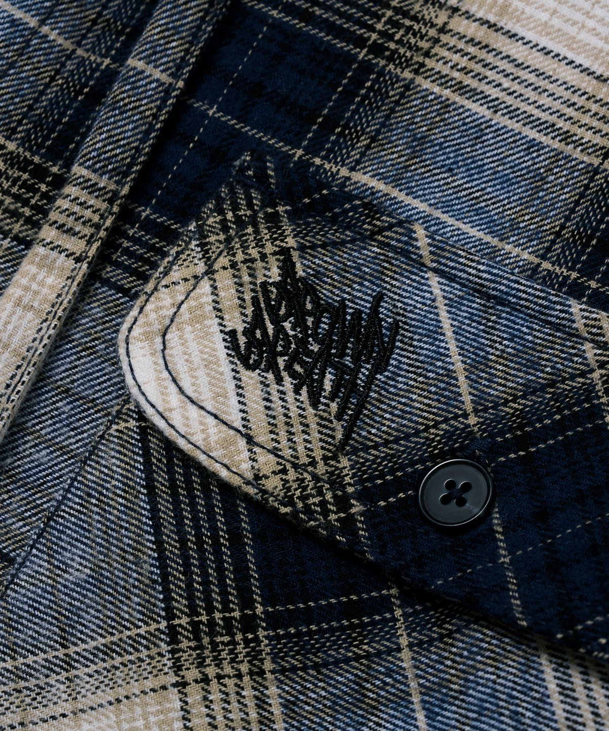 브라운브레스(BROWNBREATH) PATCH CHECK HOOD SHIRTS - NAVY