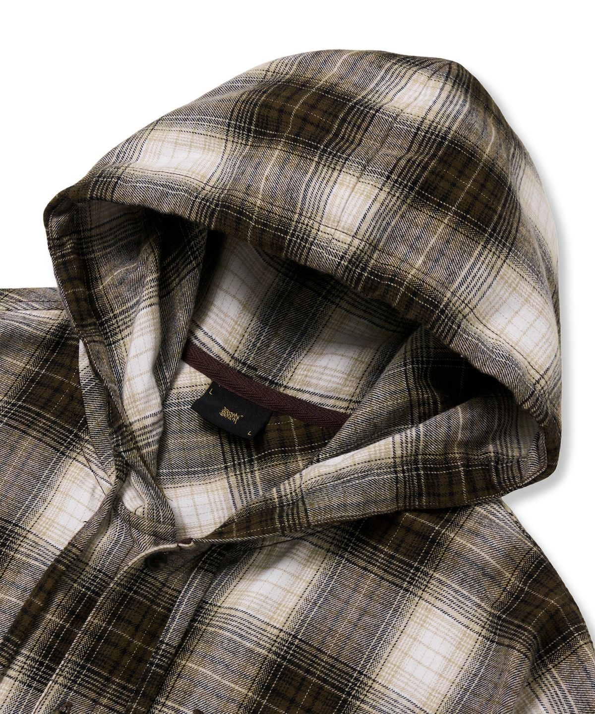 브라운브레스(BROWNBREATH) PATCH CHECK HOOD SHIRTS - BROWN