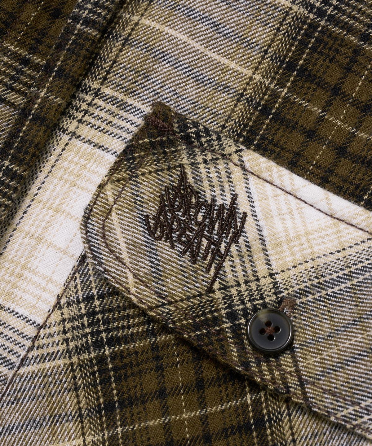 브라운브레스(BROWNBREATH) PATCH CHECK HOOD SHIRTS - BROWN