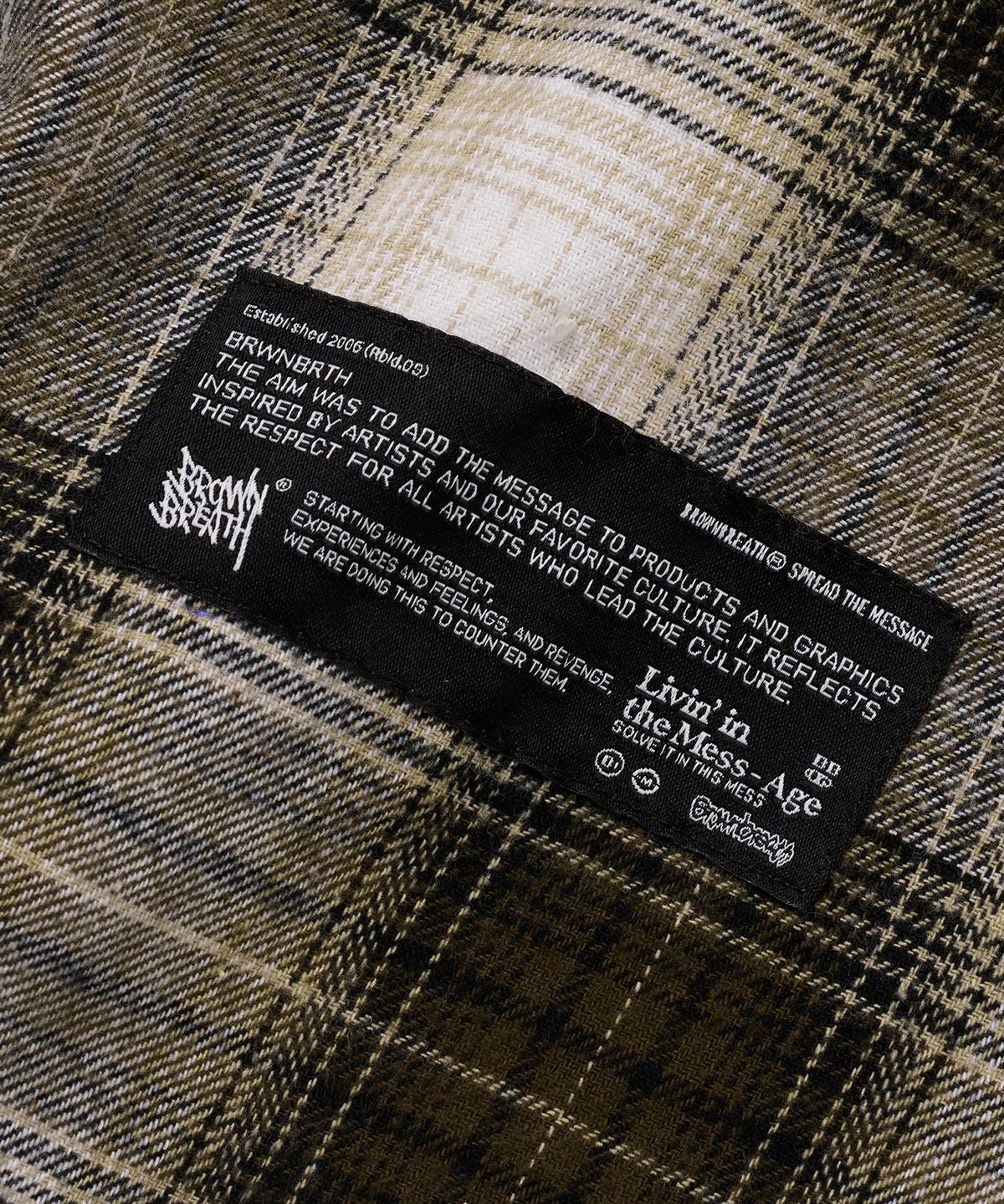 브라운브레스(BROWNBREATH) PATCH CHECK HOOD SHIRTS - BROWN