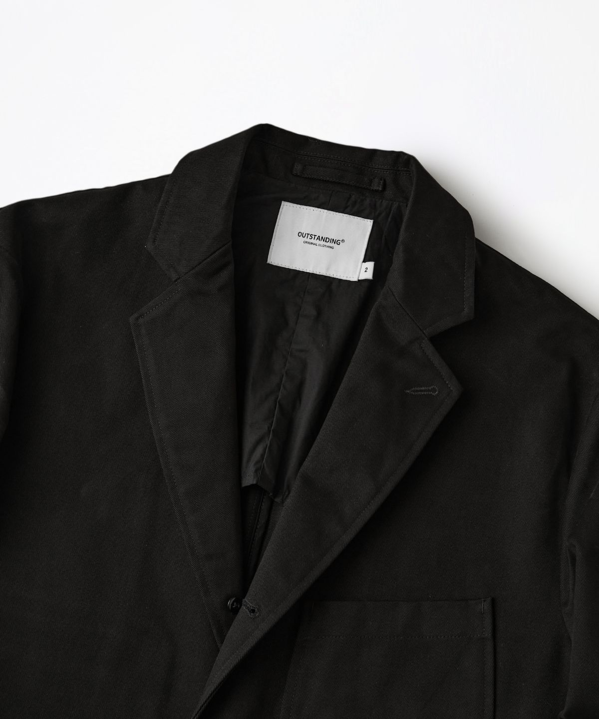 아웃스탠딩(OUTSTANDING) HIGH DENSITY COTTON CLASSIC 3-BUTTON JACKET_BLACK