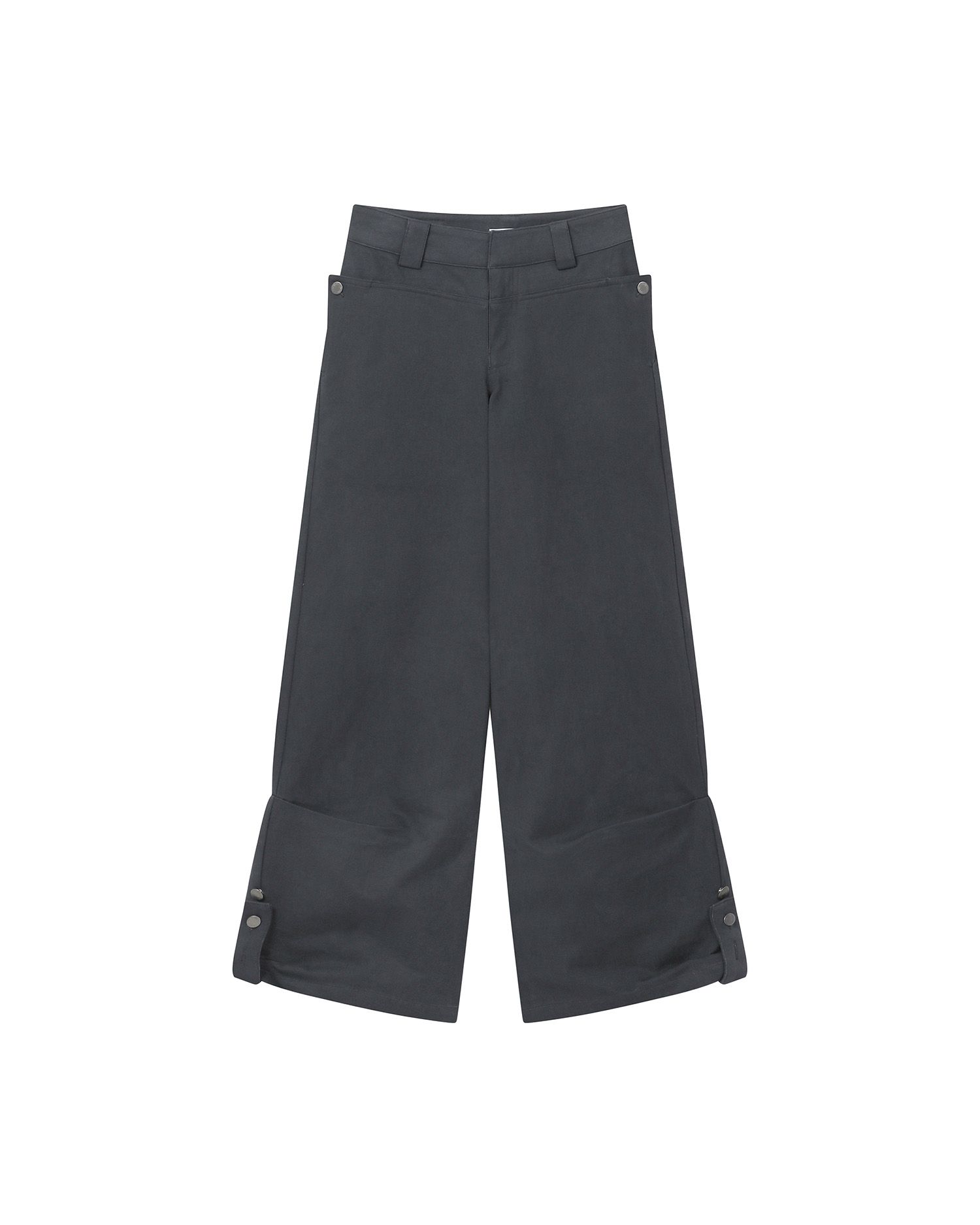 MUSINSA公式 | MISEKI SEOUL Flap layered wide pants CHARCOAL